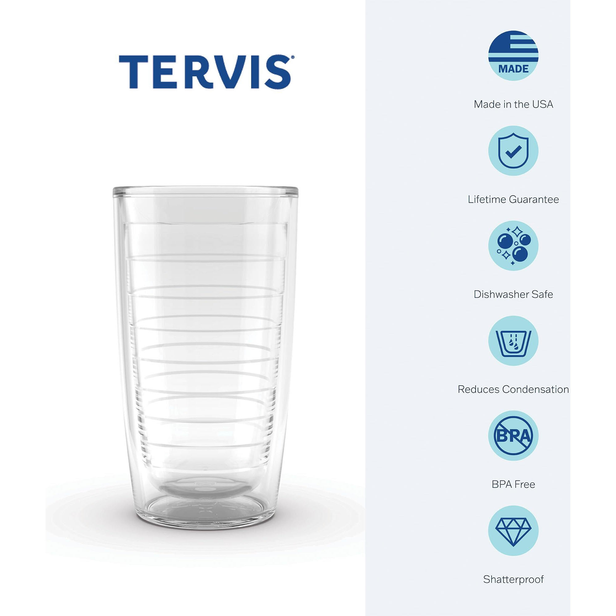 Tervis Running Horses Made In Usa Double Walled Insulated Tumbler Travel Cup Keeps Drinks Cold & Hot, 16Oz, Clear