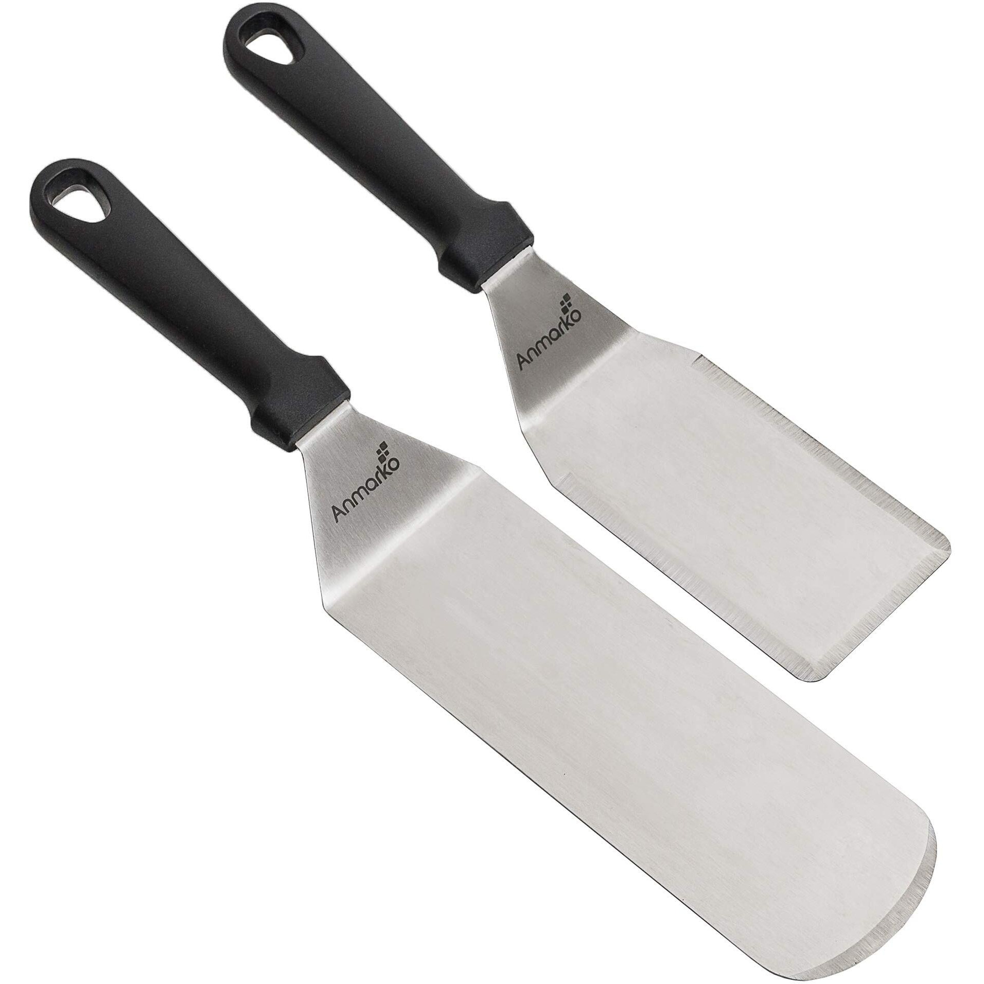 Spatula Turner Stainless Steel - Metal Spatula Set - Hibachi Spatula Great As Bbq Grill Accessories For Grill And Flat Top Griddle