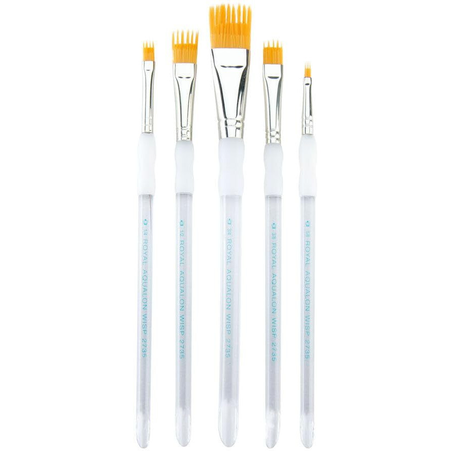 Aqualon Royal & Langnickel Wisp Flat Artist Brush Set, 5-Piece