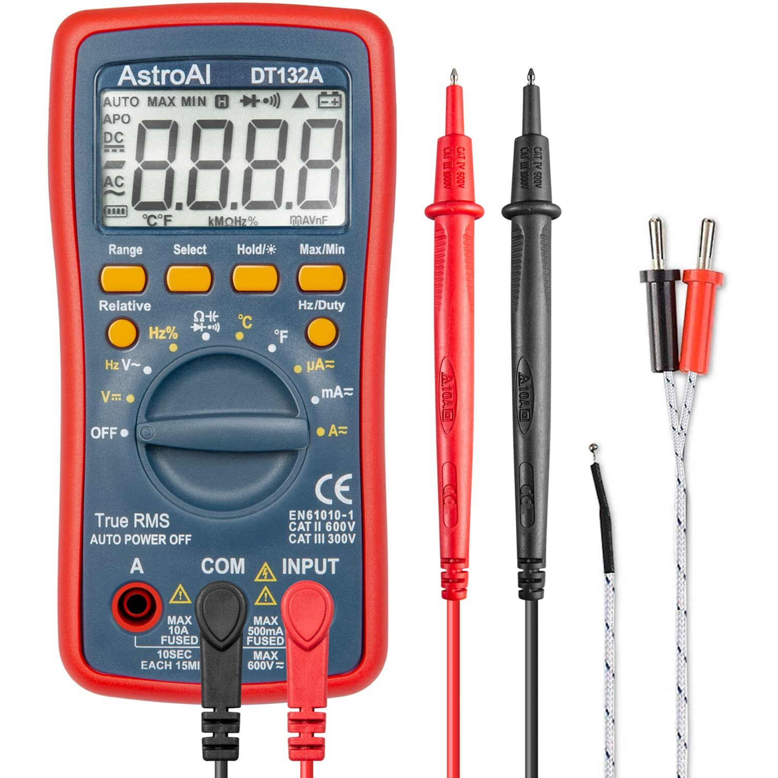 Astroai Digital Multimeter Trms 4000 Counts With Dc Ac Voltmeter And Auto-Ranging Fast Accurately Measures Voltage, Current, Resistance, Capacitance, Temperature, Continuity, Frequency And Duty-Cycle.