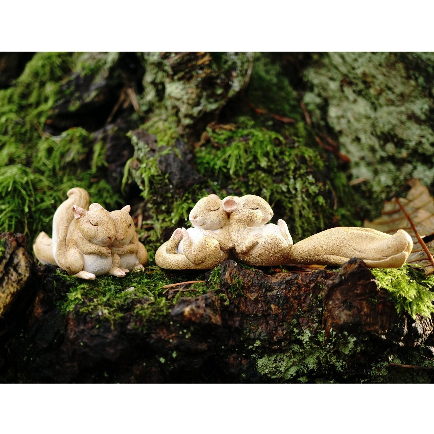 Top Collection Miniature Fairy Garden And Terrarium Statue, Sleeping Squirrels, 1.25-Inch By 4.25-Inch