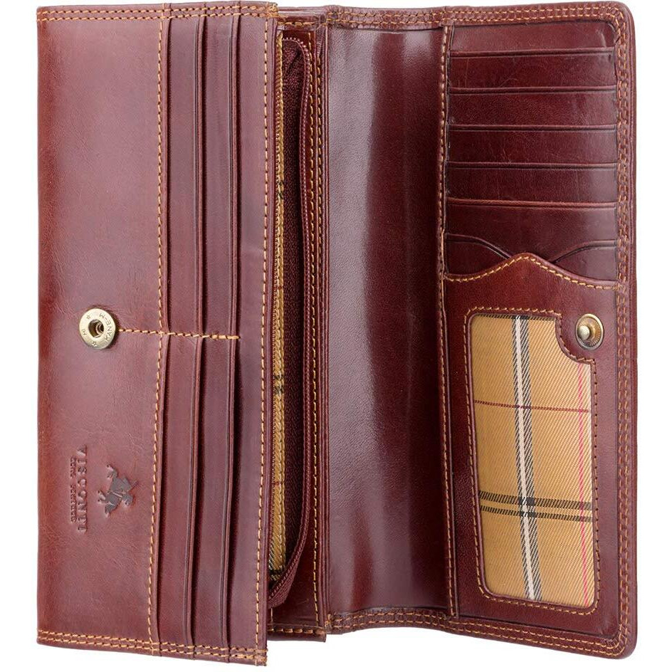 Visconti Monza 10 Ladies Large Soft Leather Checkbook Wallet (Brown)