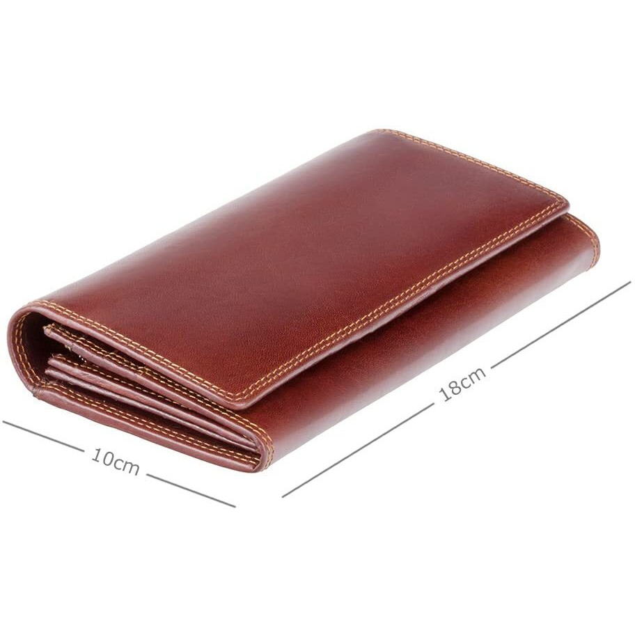 Visconti Monza 10 Ladies Large Soft Leather Checkbook Wallet (Brown)