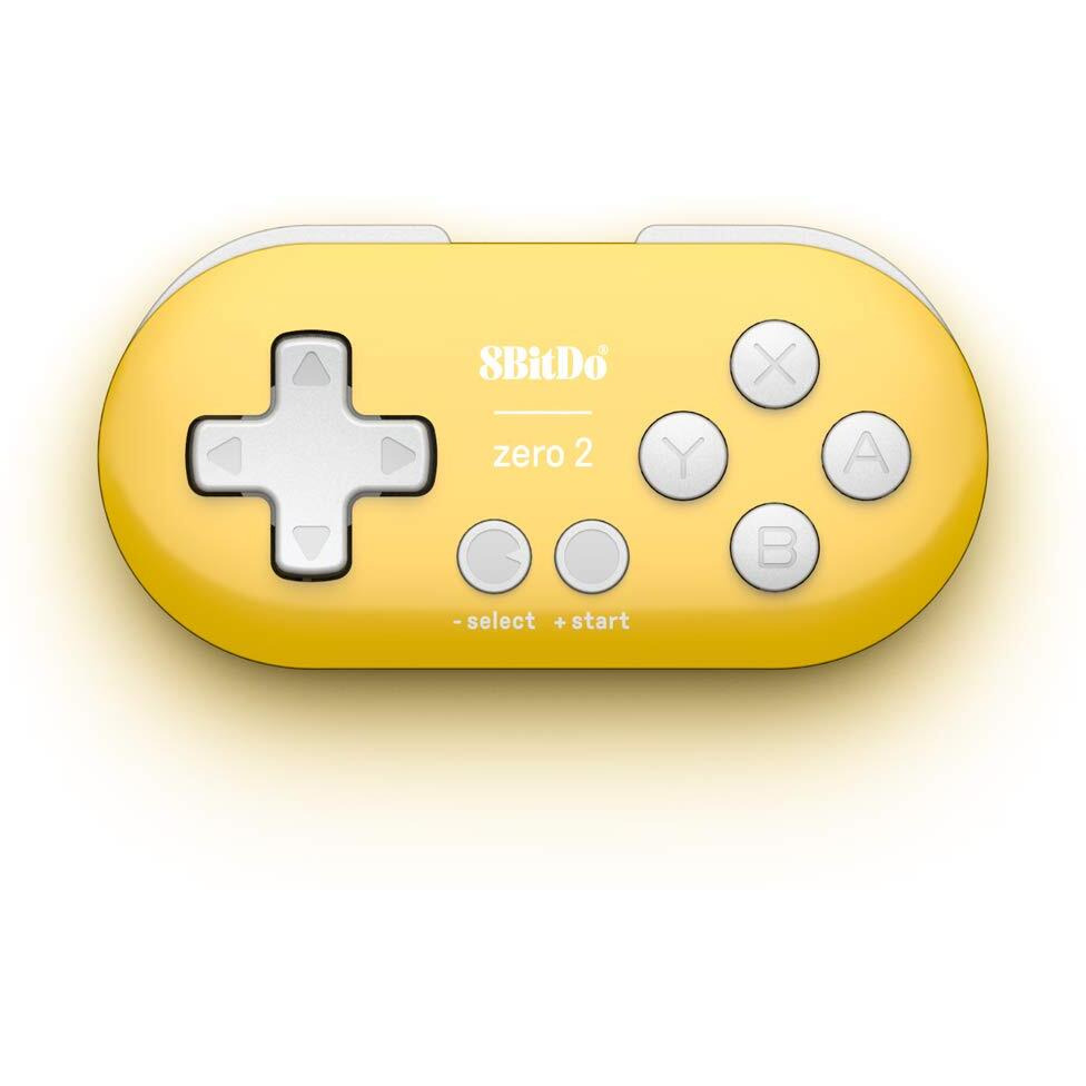 8Bitdo Zero 2 Bluetooth Gamepad Keychain Sized Mini Controller For Switch, Windows, Android, Macos & Raspberry Pi(Yellow Edition)