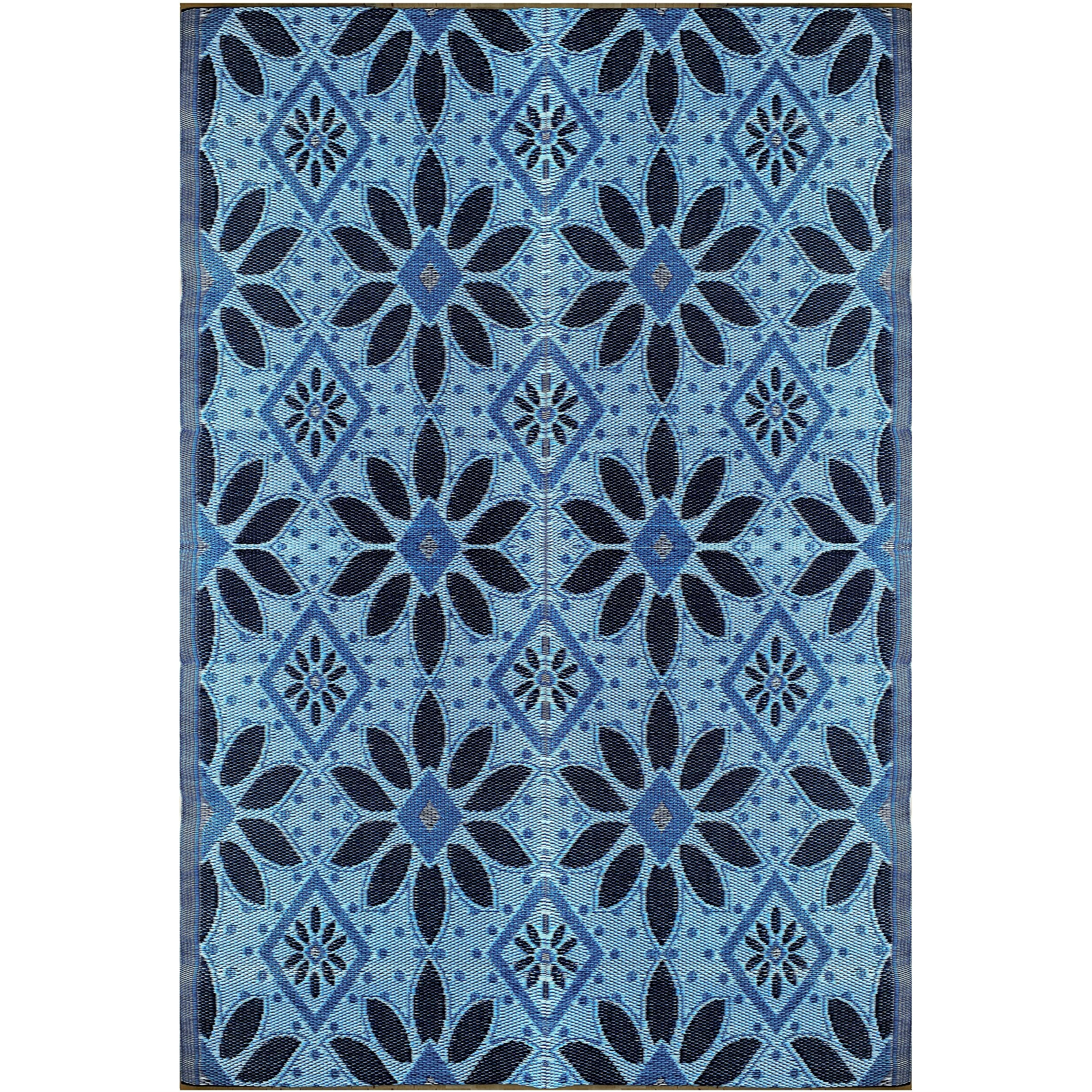 Balajeesusa Outdoor Rug - 6X9, Sky Blue, Grey, Reversible Recycled Plastic Straw Rug Waterproof Outdoor Patio Rugs Clearance Large Rv Camper Mats 331