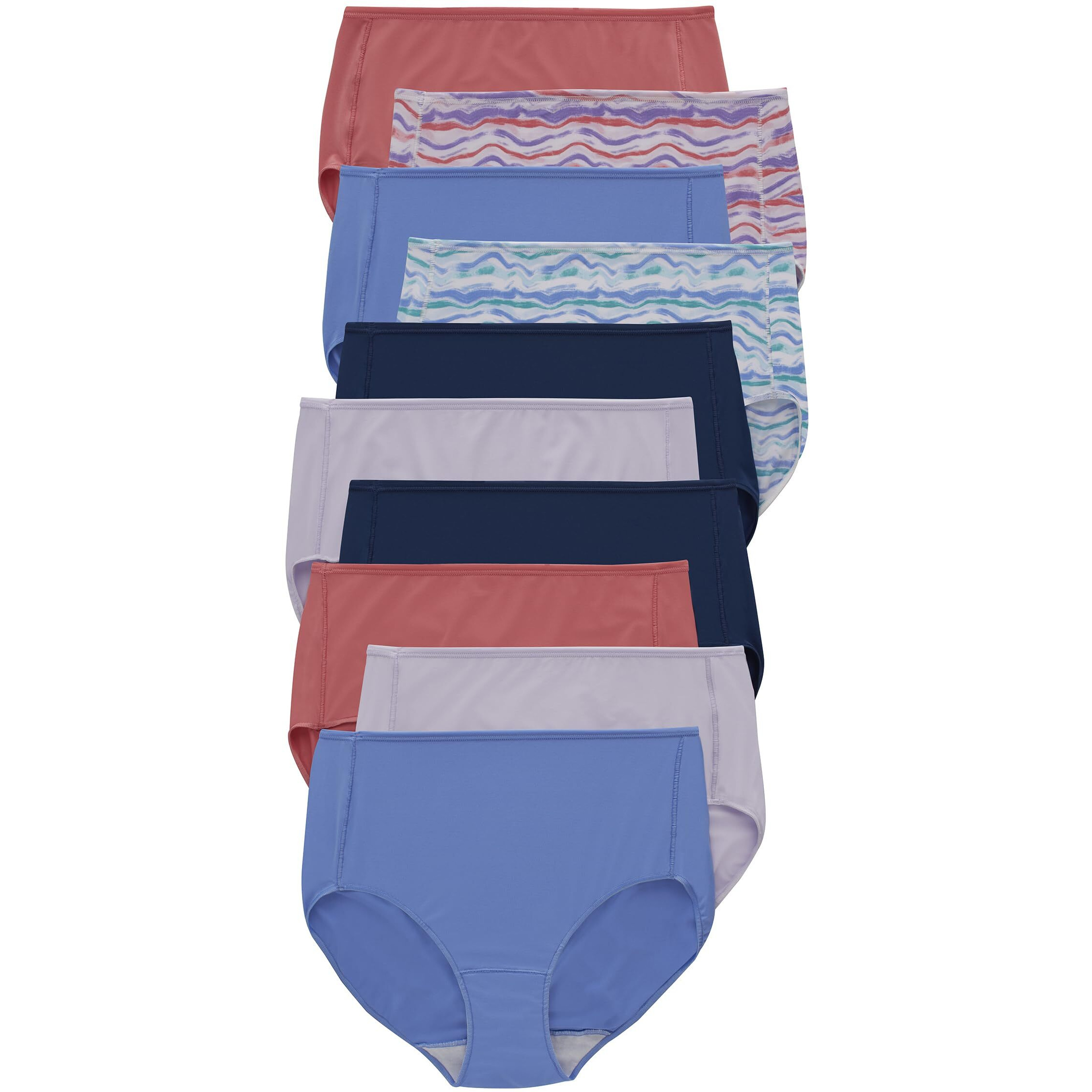 Hanes Womens Microfiber Panties Pack, Moisture-Wicking Stretch Underwear, 10-Pack (Colors May Vary) Briefs, Assorted Colors, 10-Pack Briefs, 8 Us