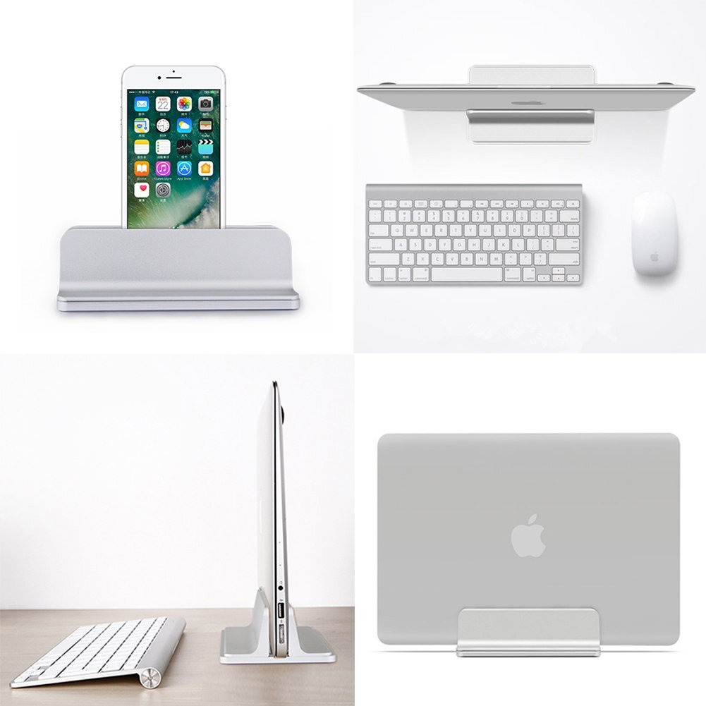 Orangehome Vertical Laptop Stand, Laptops Cradle Holder, Laptop Standing Desk Dock With Adjustable Size, Laptop Computer Accessories Holder For Macbook Pro/Air Dell Hp Surface Ipad-Silver