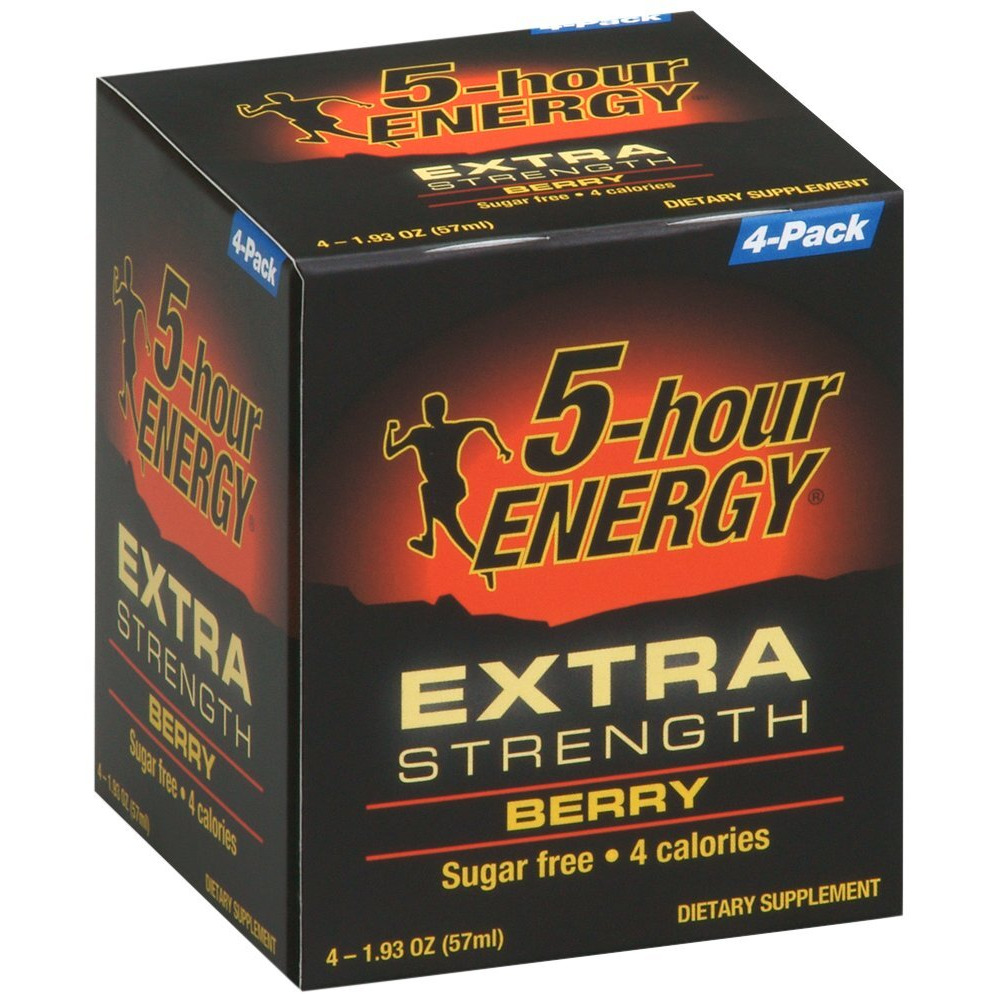 5-Hour Energy Extra Strength Dietary Supplement, Berry, 4 Count