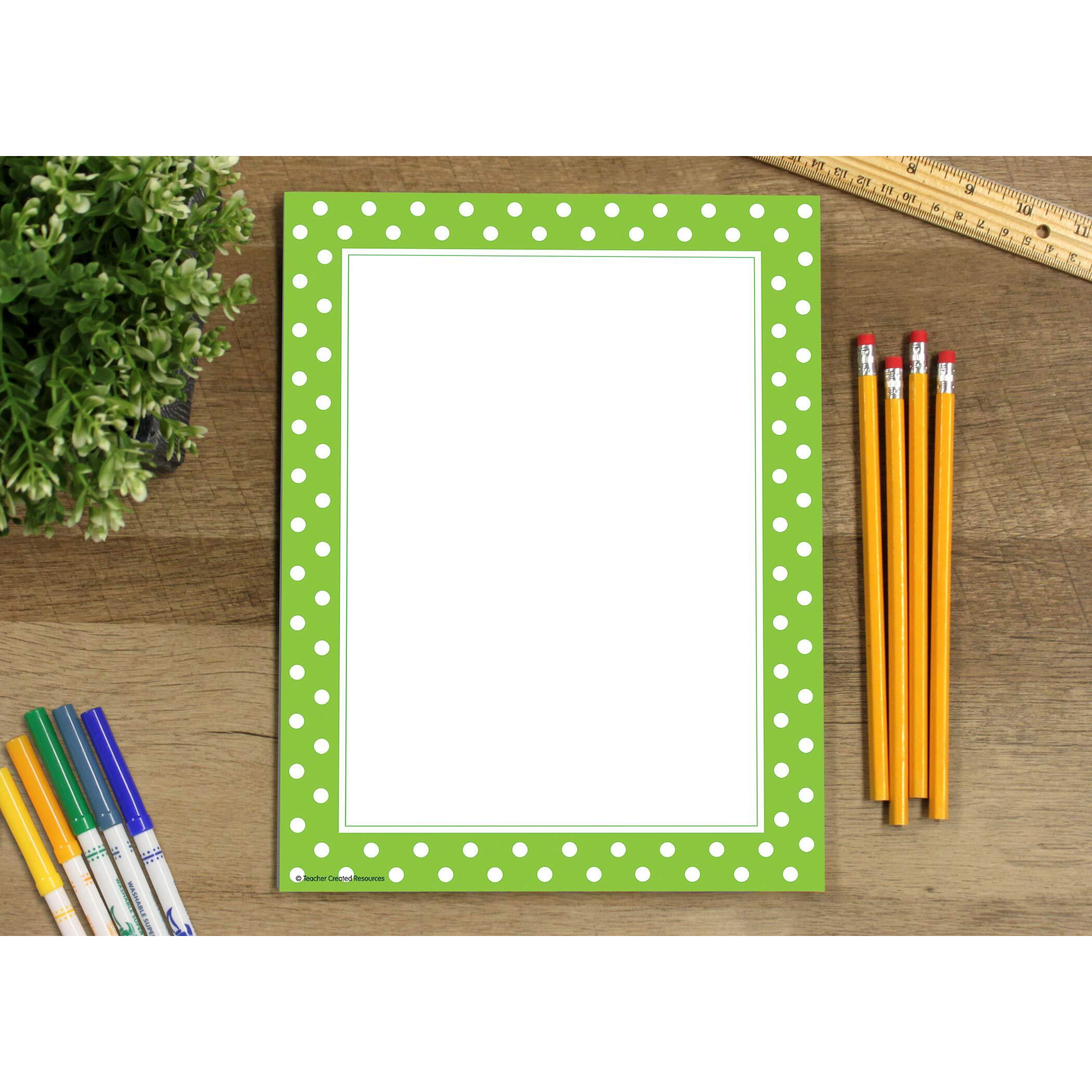 Teacher Created Resources Lime Polka Dot Computer Paper (4765)