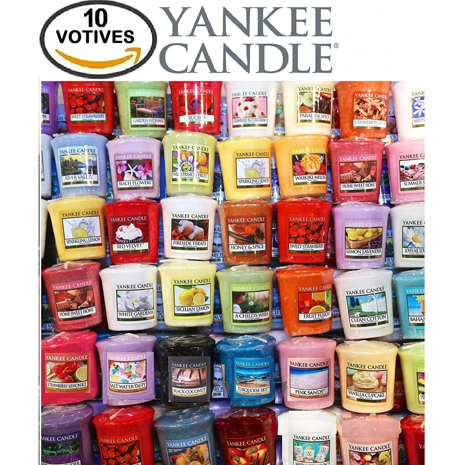 Yankee Candle Votives - Grab Bag Of 10 Assorted Votive Candles - Random Mixed Scents