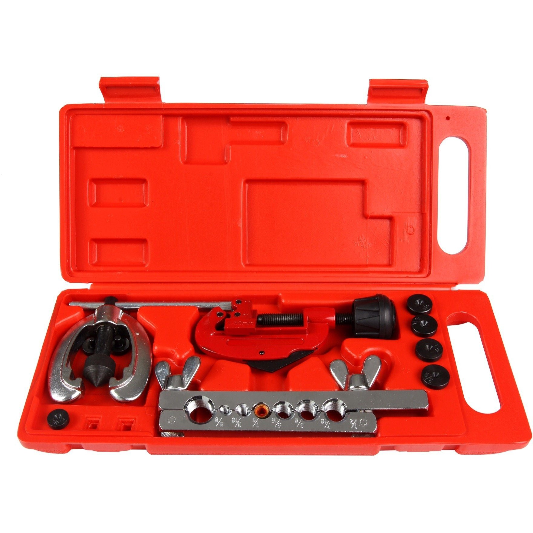 Shankly Double Flaring Tool Set Professional Grade Double Brake Flaring Tool Heavy Duty Brake Line Flaring Tool Kit And Swage Tool, Flare Tool With Tubing Straightener Or Cutter