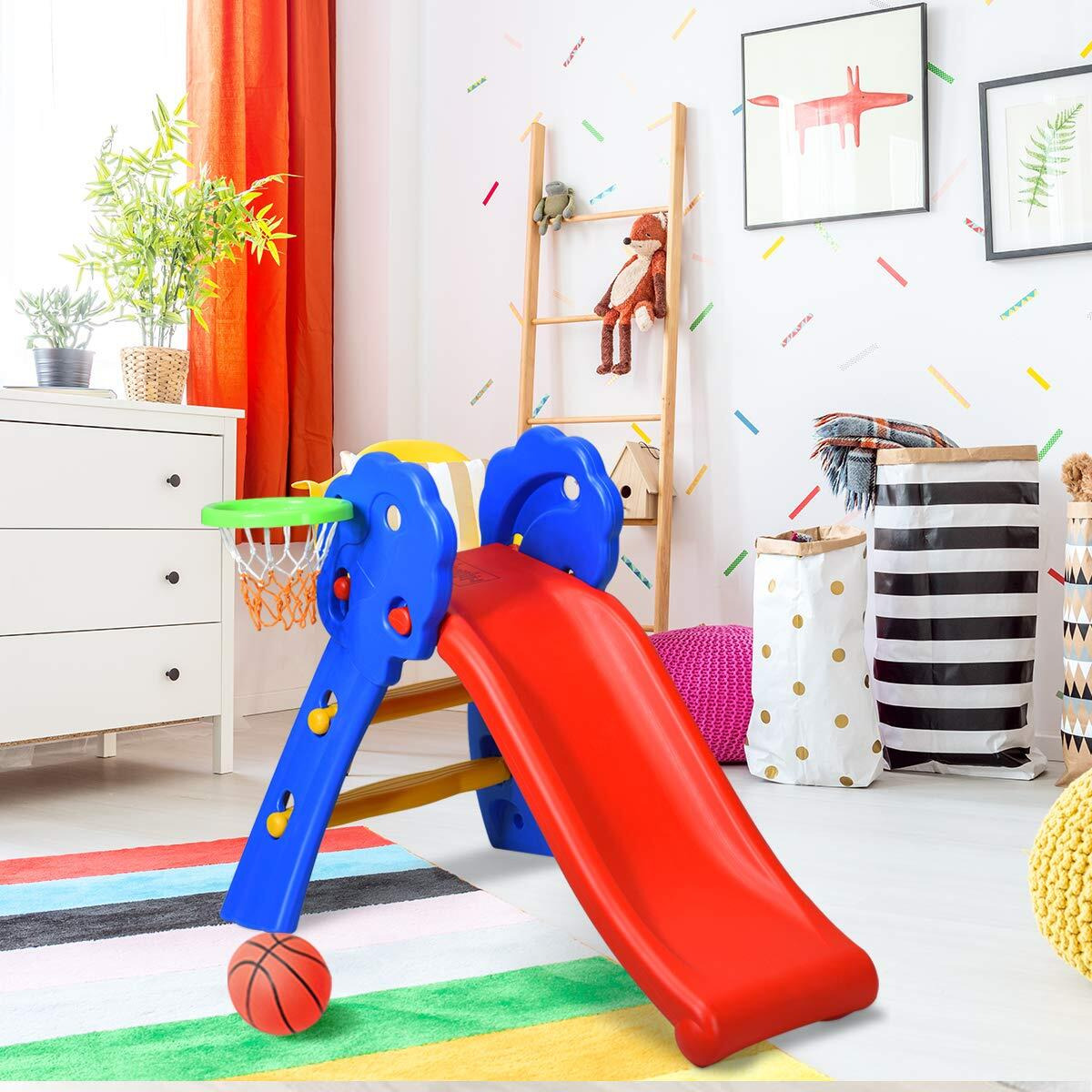 Honey Joy Toddler Slide, Freestanding Climber Slide Playset For Playground, Easy Setup, Sturdy Plastic Indoor Slide For Kids