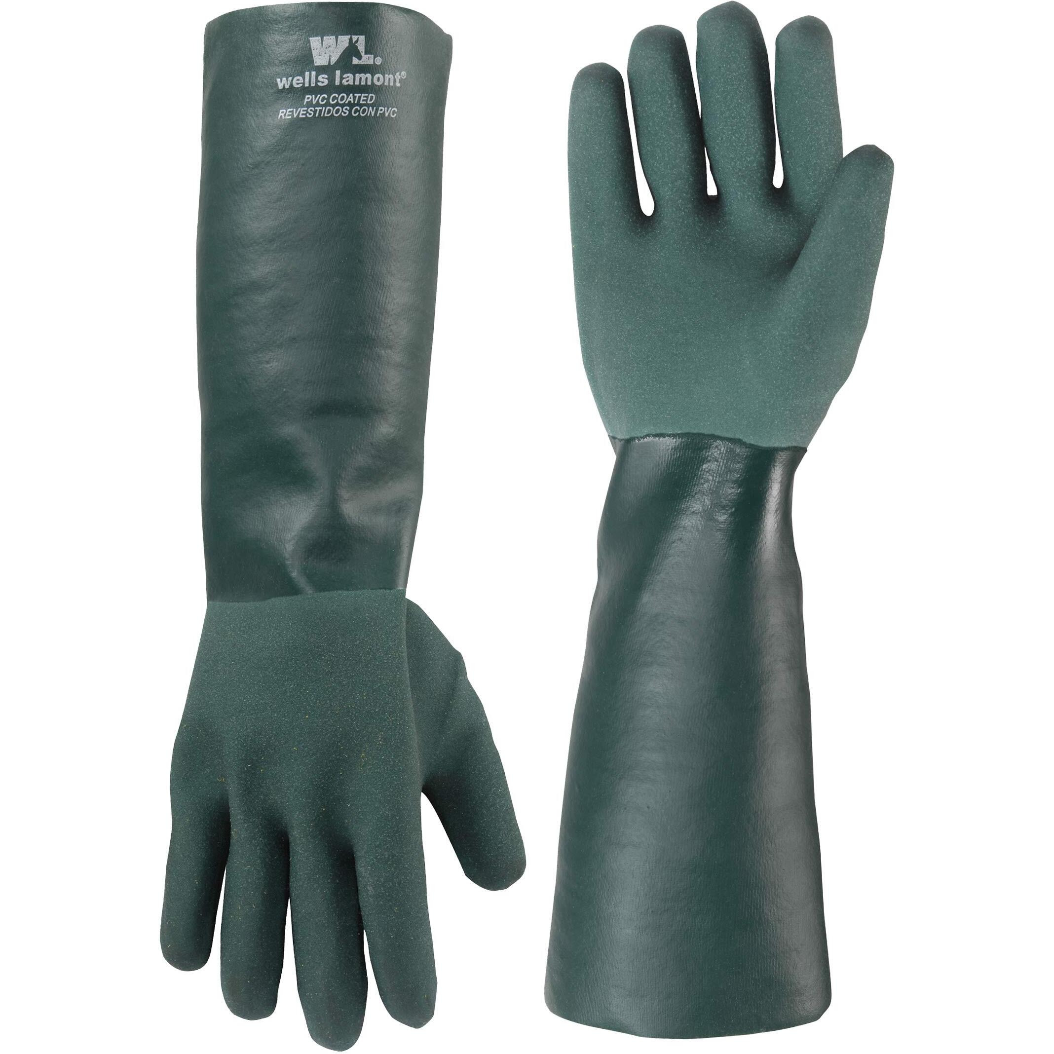 Wells Lamont Heavy Duty 18    Pvc Coated Work Gloves | Chemical & Liquid Resistant, Cotton Lined | Men's Large