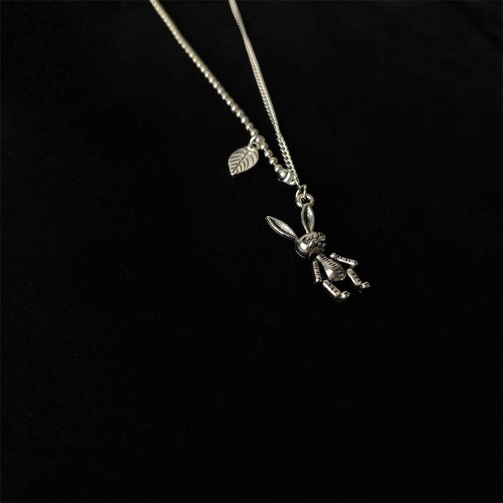 Aimimier Punk Stainless Steel Rabbit Pendant Necklace Cute Hare Long Necklace For Women Or Men (Rabbit)