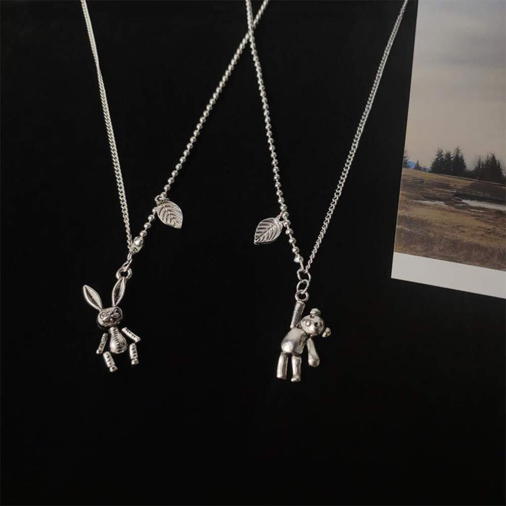 Aimimier Punk Stainless Steel Rabbit Pendant Necklace Cute Hare Long Necklace For Women Or Men (Rabbit)