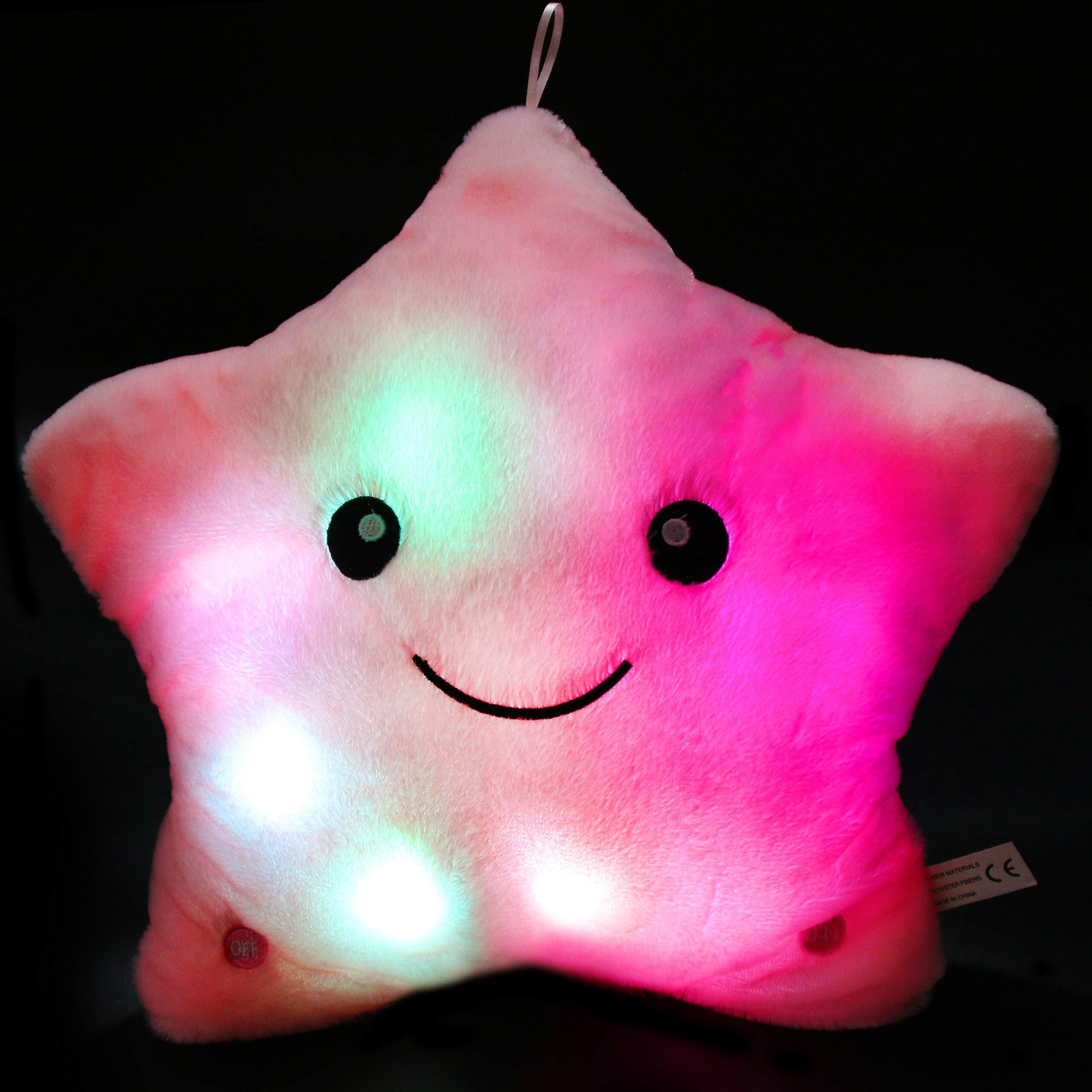 Bstaofy Musical Led Twinkle Star Stuffed Animals Creative Lullaby Light Up Soft Singing Pillow Plush Toys Accompany Kids Glow At Night Birthday Valentines Day For Girls Toddlers, Pink
