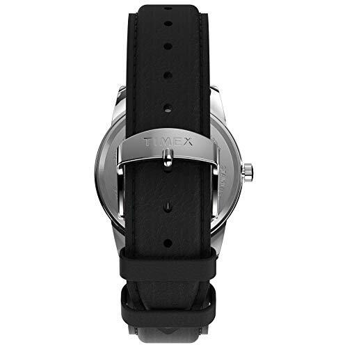 Timex Men's Easy Reader Bold 38Mm Watch - Silver-Tone Case White Dial With Black Leather Strap