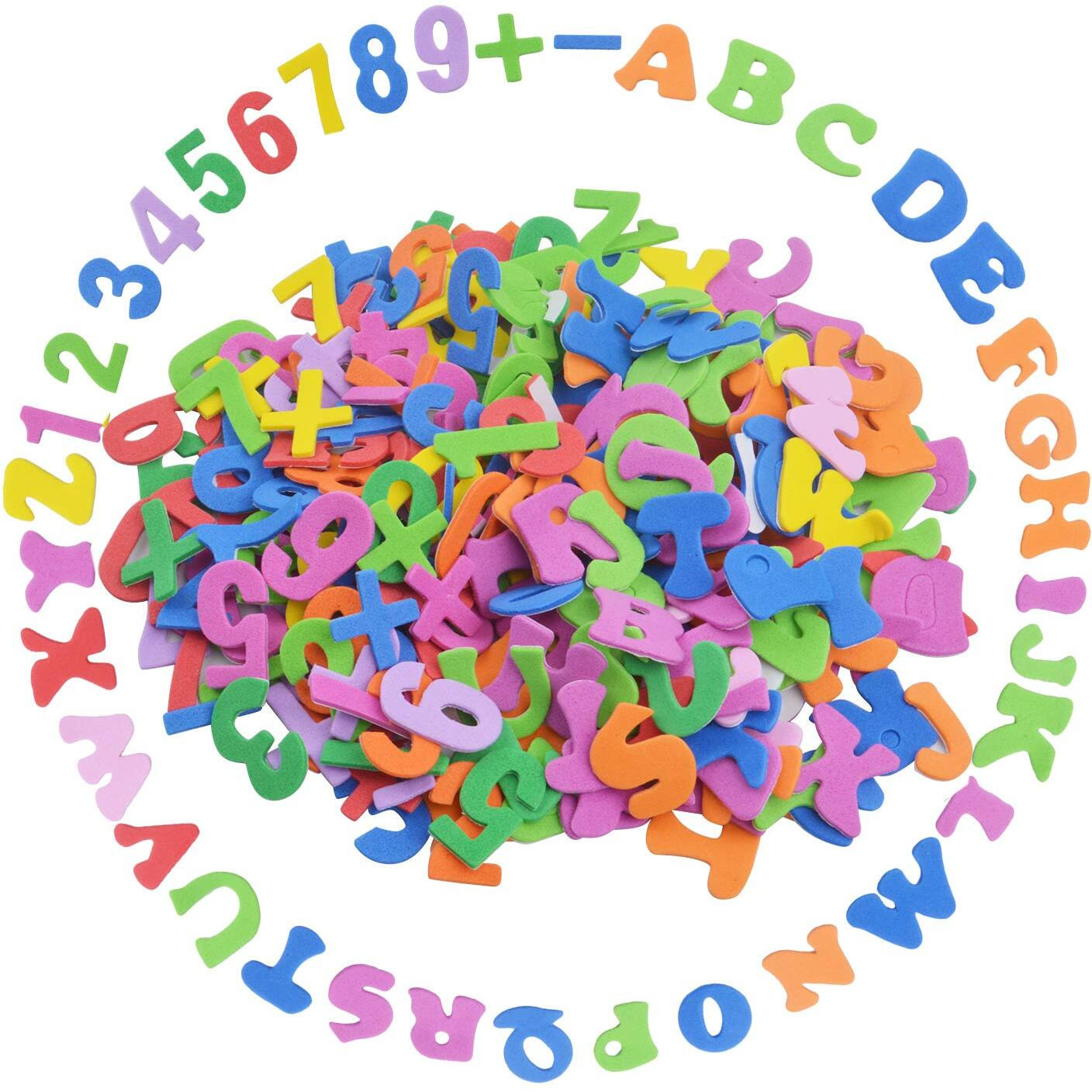 Aylifu Foam Stickers, 260 Pieces Self-Adhesive Foam Alphabet Letters And Numbers Sticker For Kid's Arts Craft Supplies - Assorted Colors