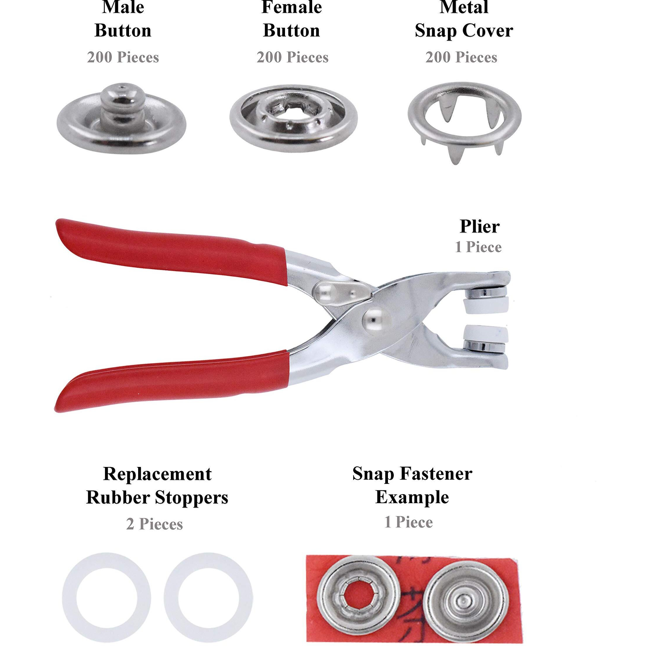 Mandala Crafts Metal Snap Button Kit - Snap On Buttons & Snap Fastener Tool - 9.5Mm Colorful Metal Snaps Buttons Snap Closures Sewing Snaps For Clothing Leather Crafting