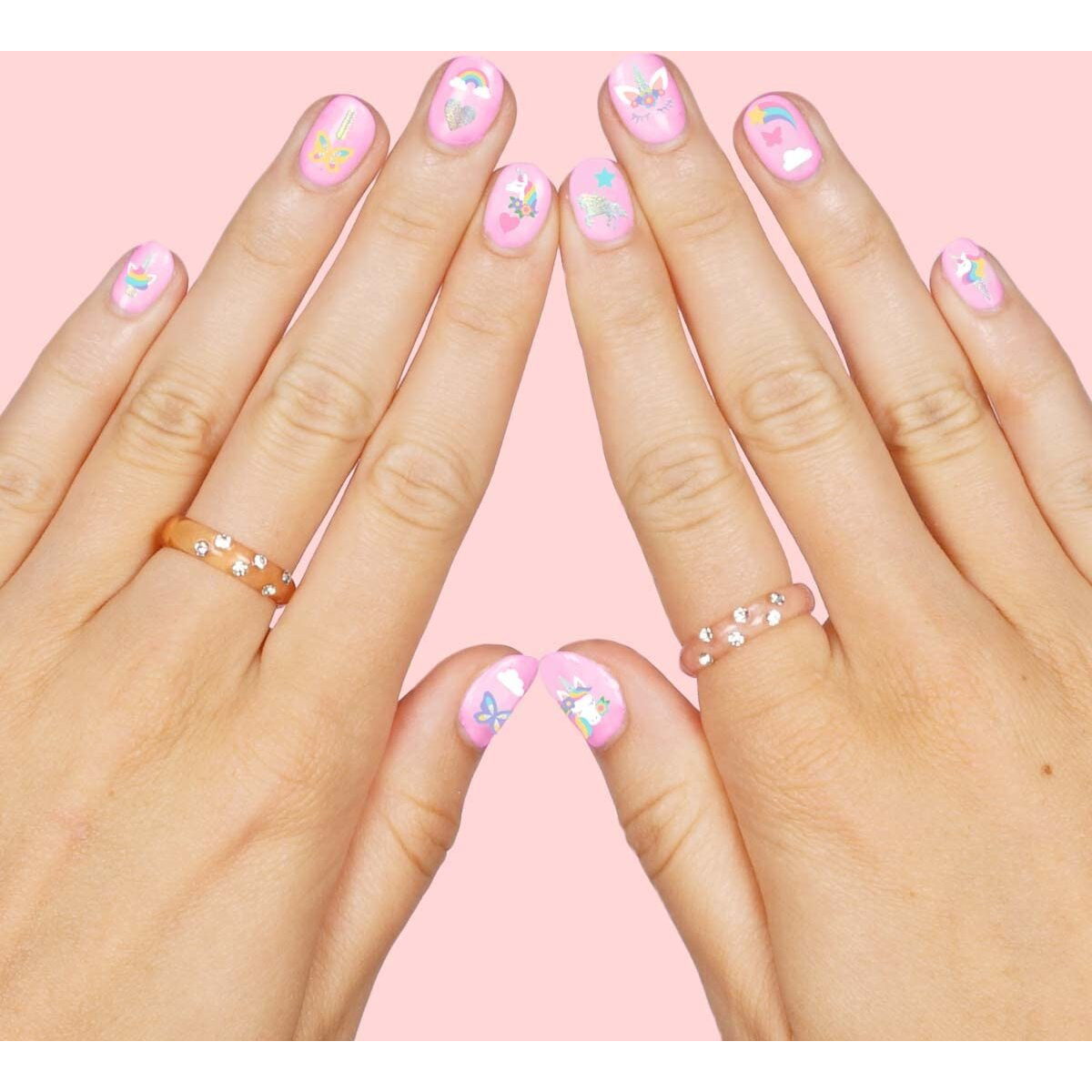 Xo, Fetti Kids Unicorn Nail Stickers - 524 Decals | Birthday Girl Party Favors, Diy Home Activity, Gift, Cute Nail Transfer, Rainbow, Butterfly, Easter Basket