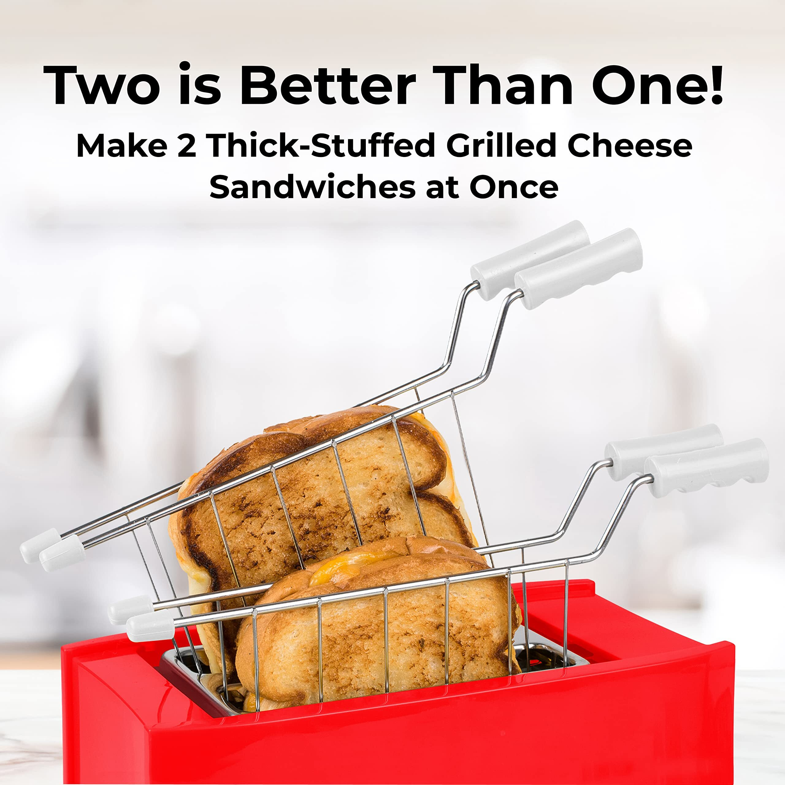Nostalgia Coca-Cola Grilled Cheese Toaster With Easy-Clean Toaster Baskets And Adjustable Toasting Dial, Red, 2-Slot