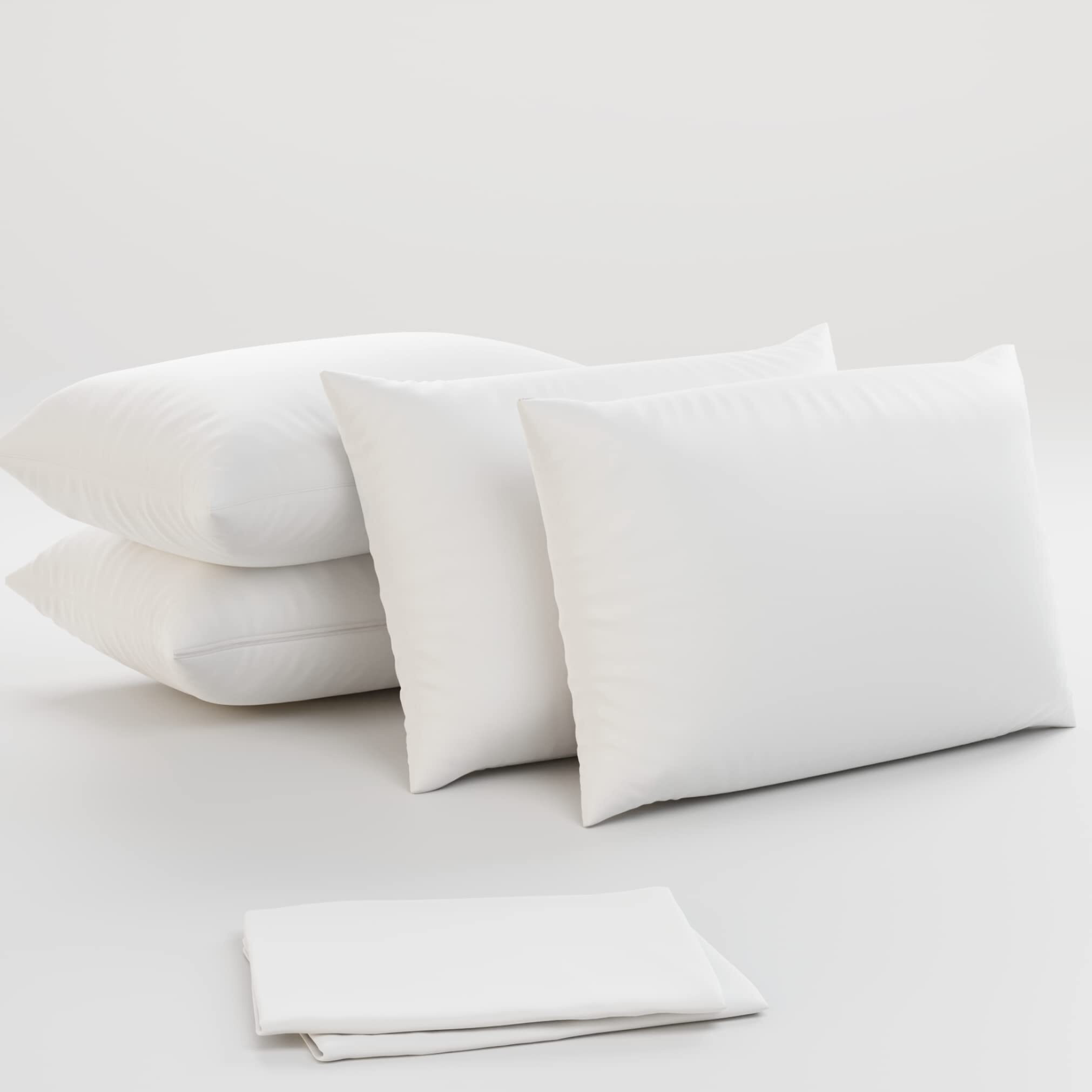 Niagara 4 Pack Of Pillow Protectors With Zipper King Size, Effective Dust Protection, Quiet, Stay In Place Pillow Covers, Breathable Case For Pillow Lifespan Extension 20X36, White