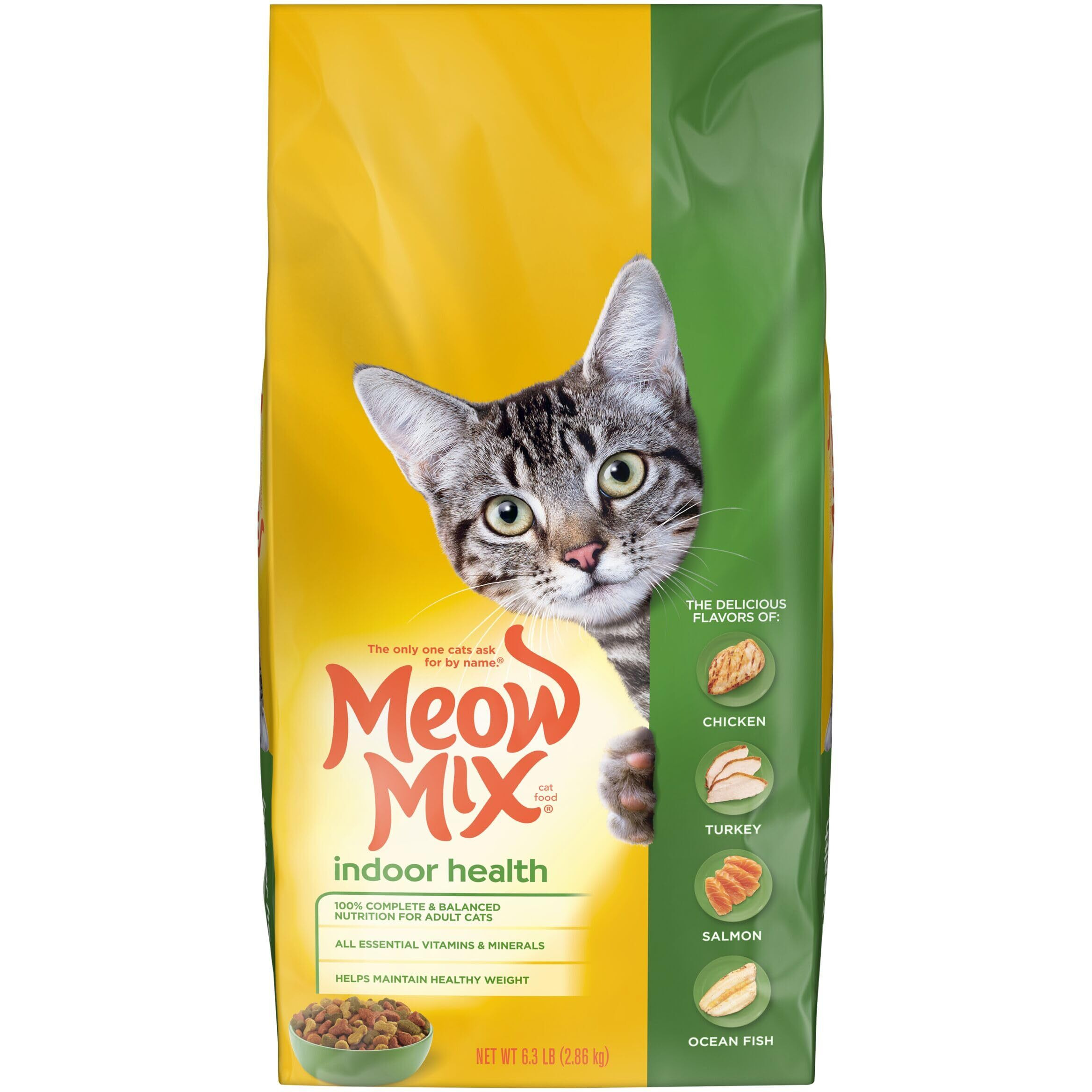 Meow Mix Indoor Health Dry Cat Food, 6.3 Pound Bag
