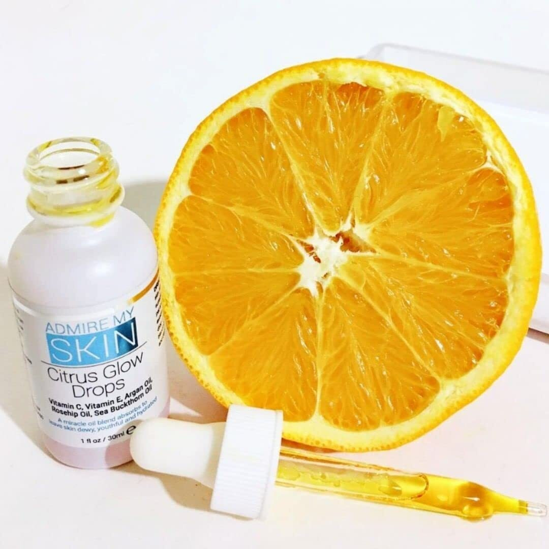 Admire My Skin Vitamin C Gua Sha Oil For Face - Organic Facial Oil For Glowing Skin With + Argan & Rosehip Oils - For A Dewy, Youthful Glow 1Oz