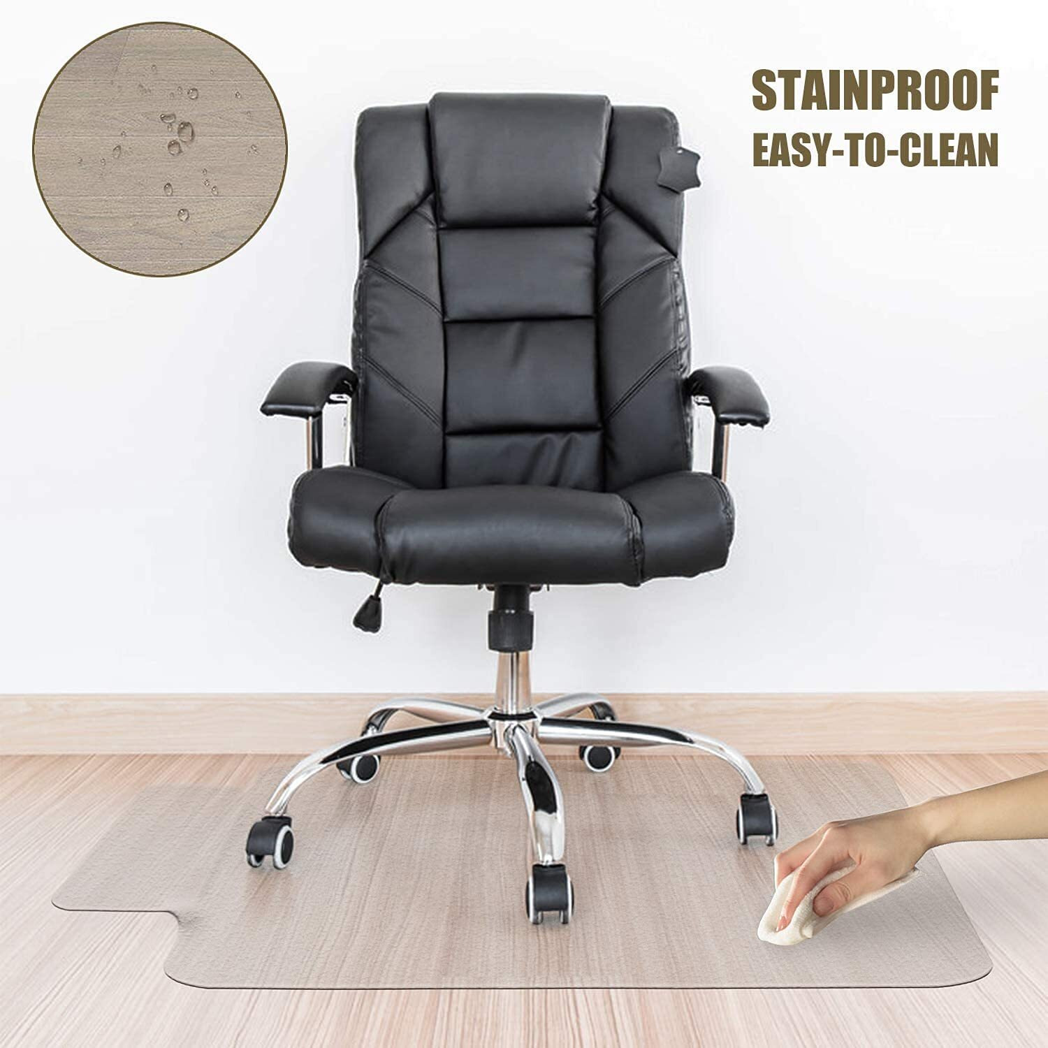 Kuyal Chair Mat, Rolling Chair Mat For Hardwood Floor, 36"" X 48"" Transparent Pvc Home Office Floor Protector Mat (36"" X 48"" With Lip)