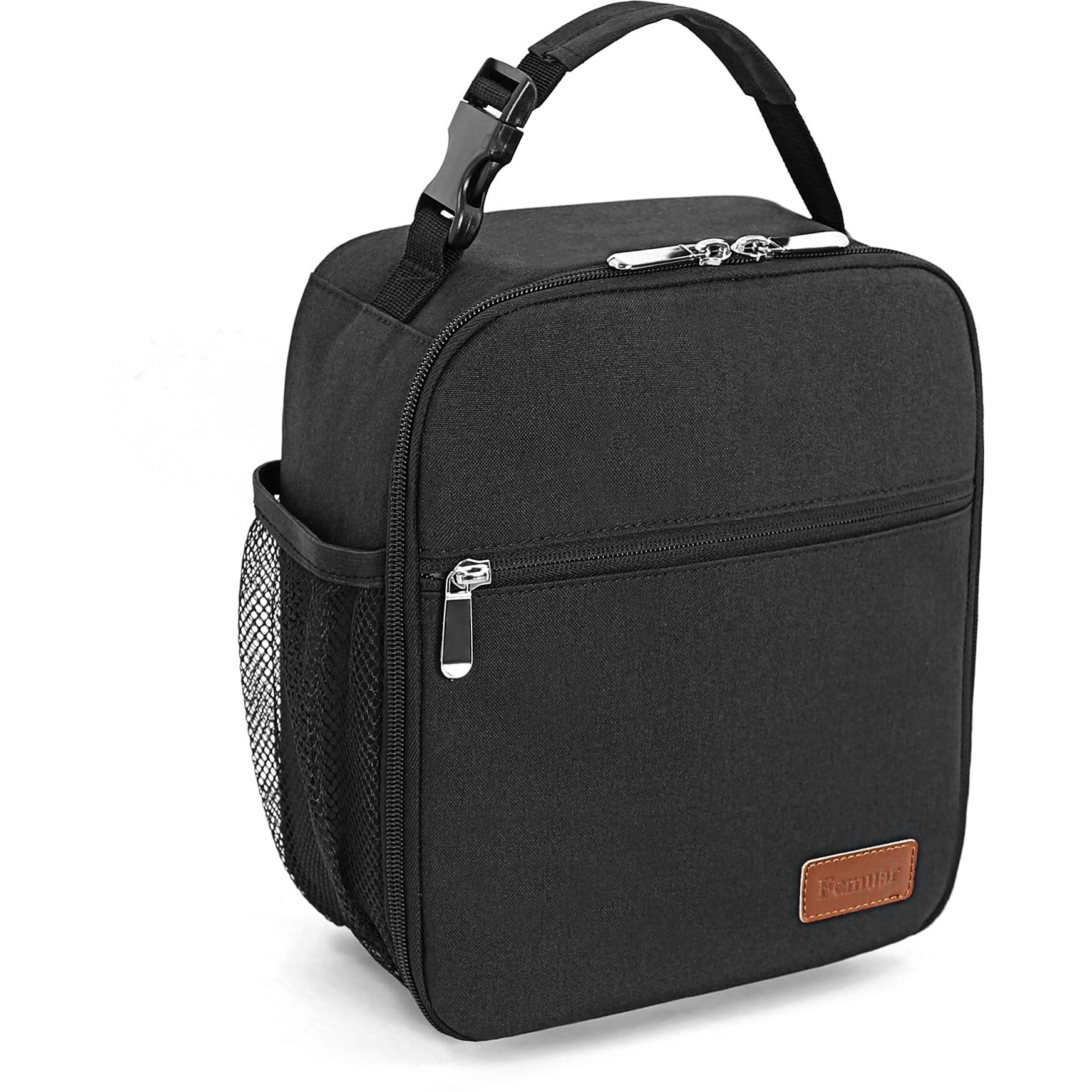 Femuar Lunch Box For Men Women Adults Small Lunch Bag For Office Work Picnic - Reusable Portable Lunchbox, Black