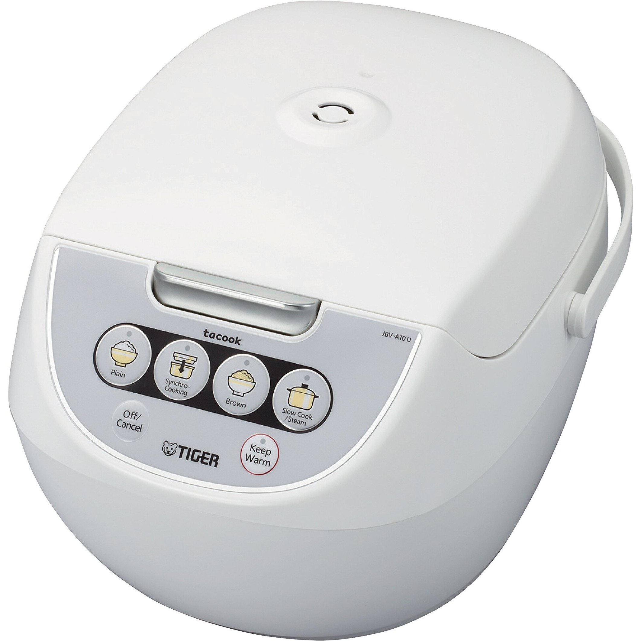 Tiger Jbv-A10U 5.5-Cup (Uncooked) Micom Rice Cooker With Food Steamer Basket, White