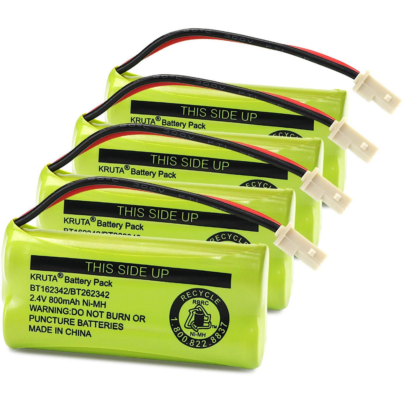 Kruta Bt166342 Bt266342 Battery 2.4V 800Mah Replacement Battery Pack Compatible With For Bt183342 Bt283342 Bt162342 Bt262342 Vtech Cs6114 Cs6419 Cs6719 At&T El52300 Cl80111 Cordless Phone (Pack 4)