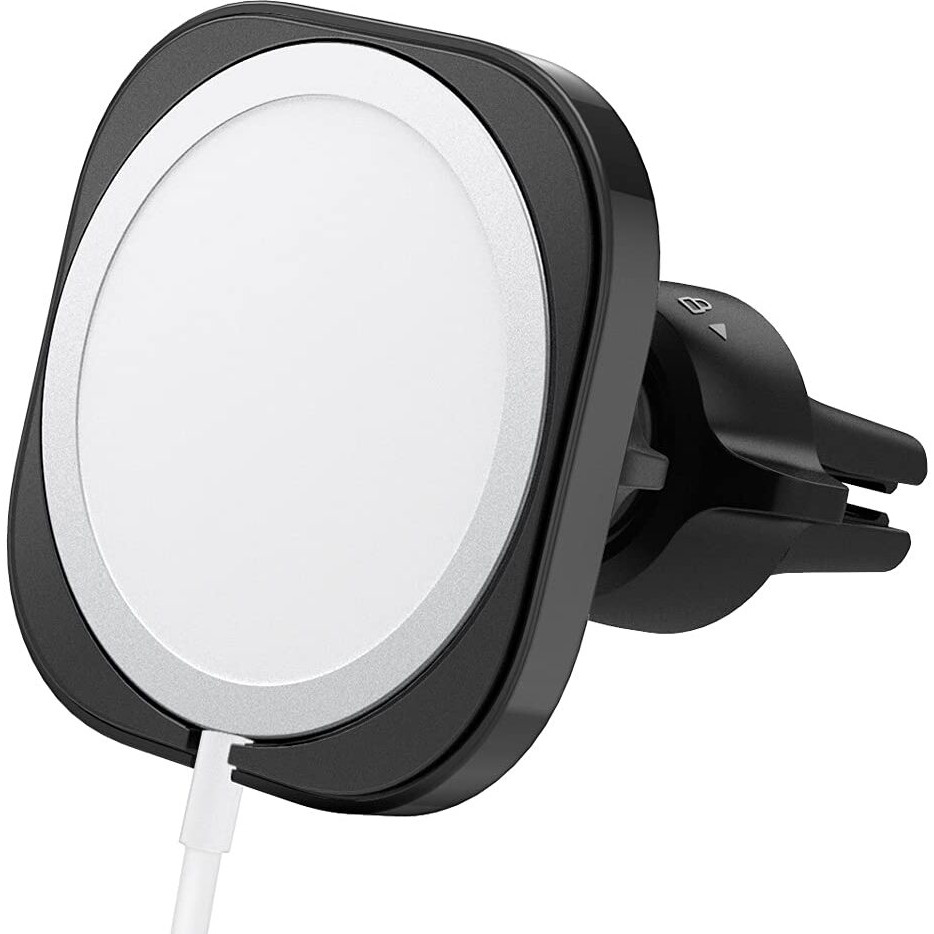 Spigen Mag Fit Phone Holder Car Mount Designed For Magsafe Compatible Iphone 16 Pro Max, 16 Pro, 16 Plus, 16 (Charger Not Included) (Requires Usb-C Car Charger) - Black