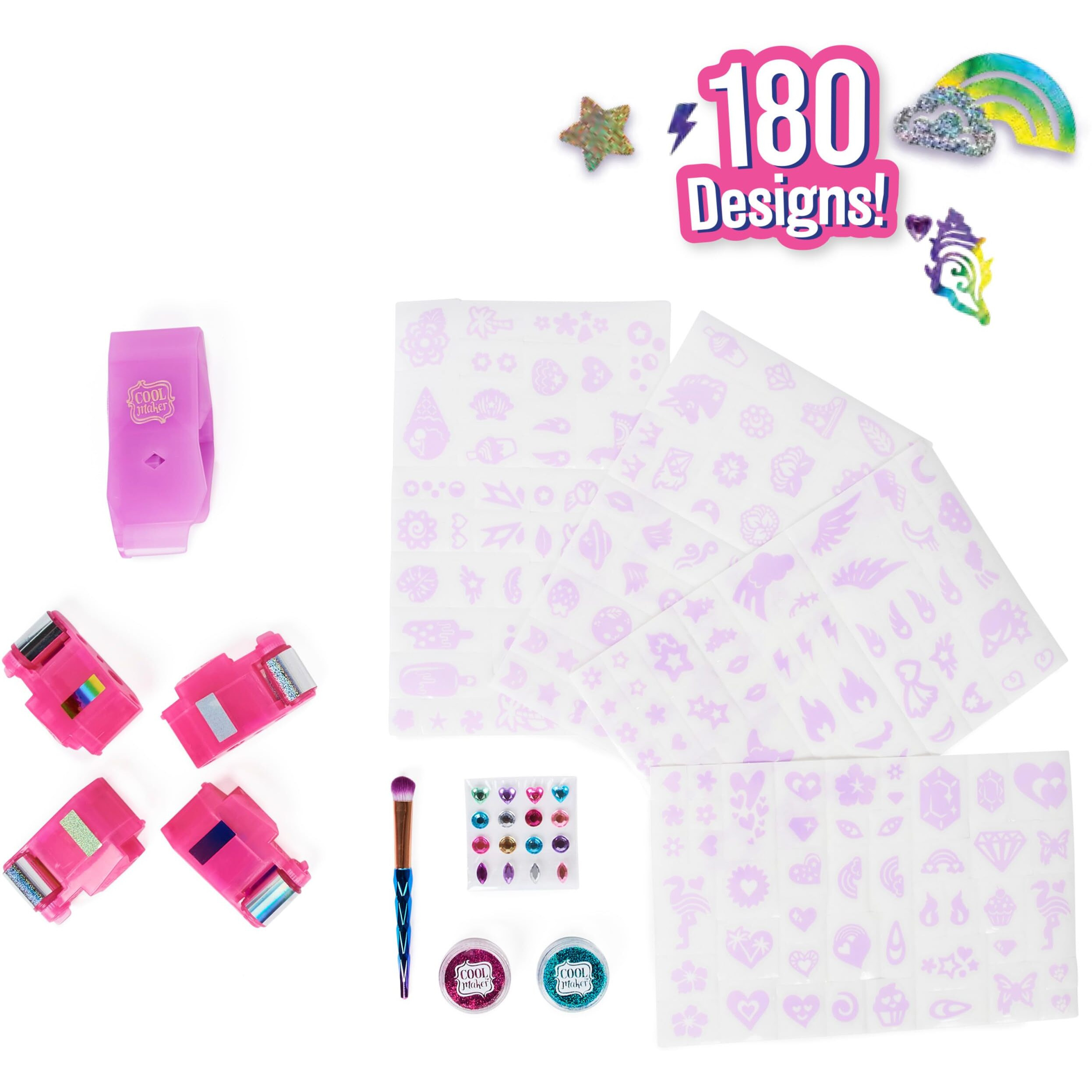 Cool Maker, Shimmer Me Body Art With Roller, 4 Metallic Foils And 180 Designs, Temporary Tattoo Kids Toys For Ages 8 And Up