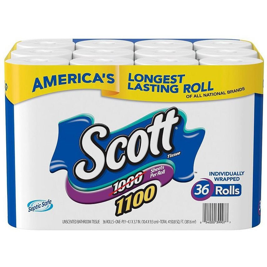 Scott Bath Tissue, 1, 100 Sheetsper Roll, 36 Count