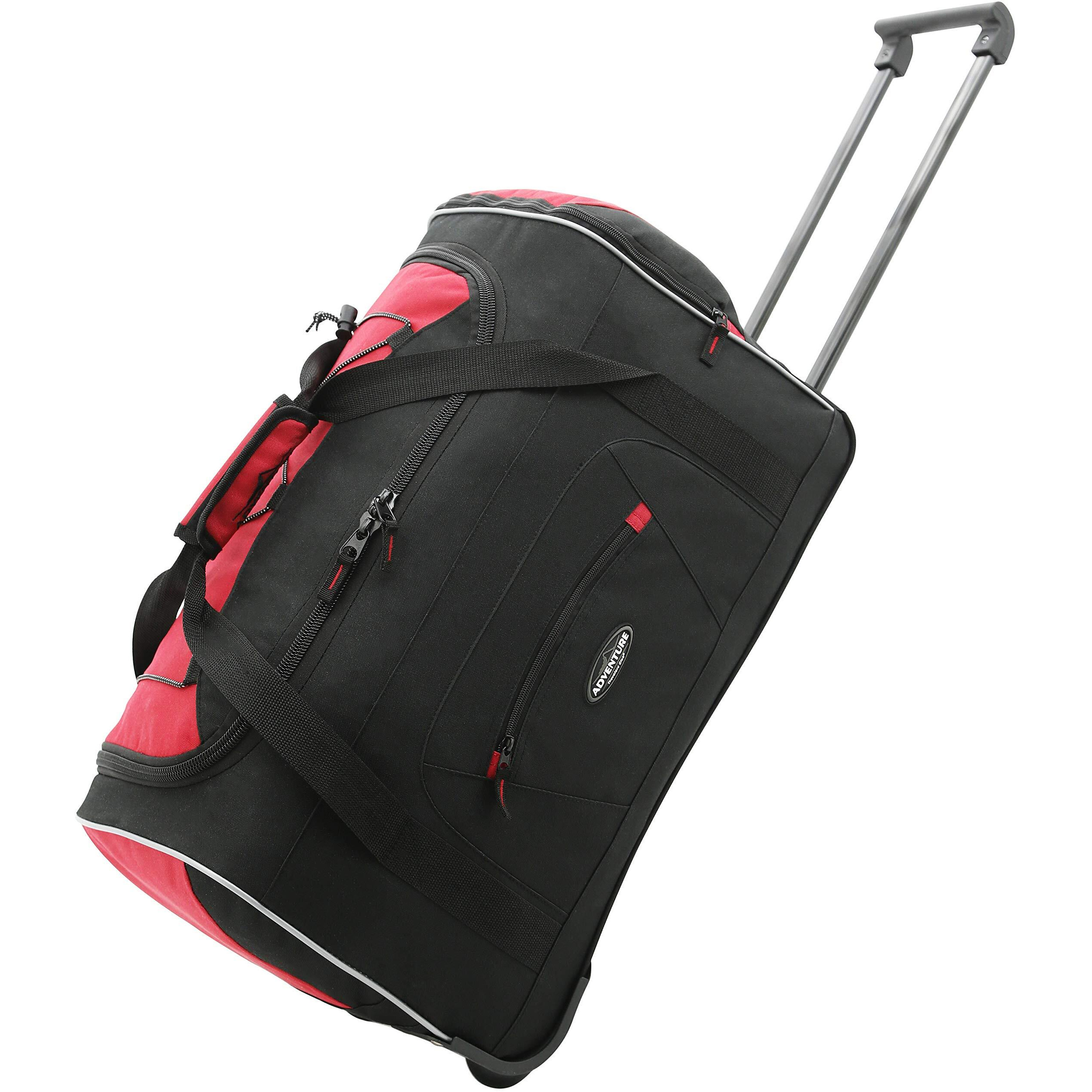 Travelers Club Adventure Rolling Travel Duffel Bag, Red, 36-Inch