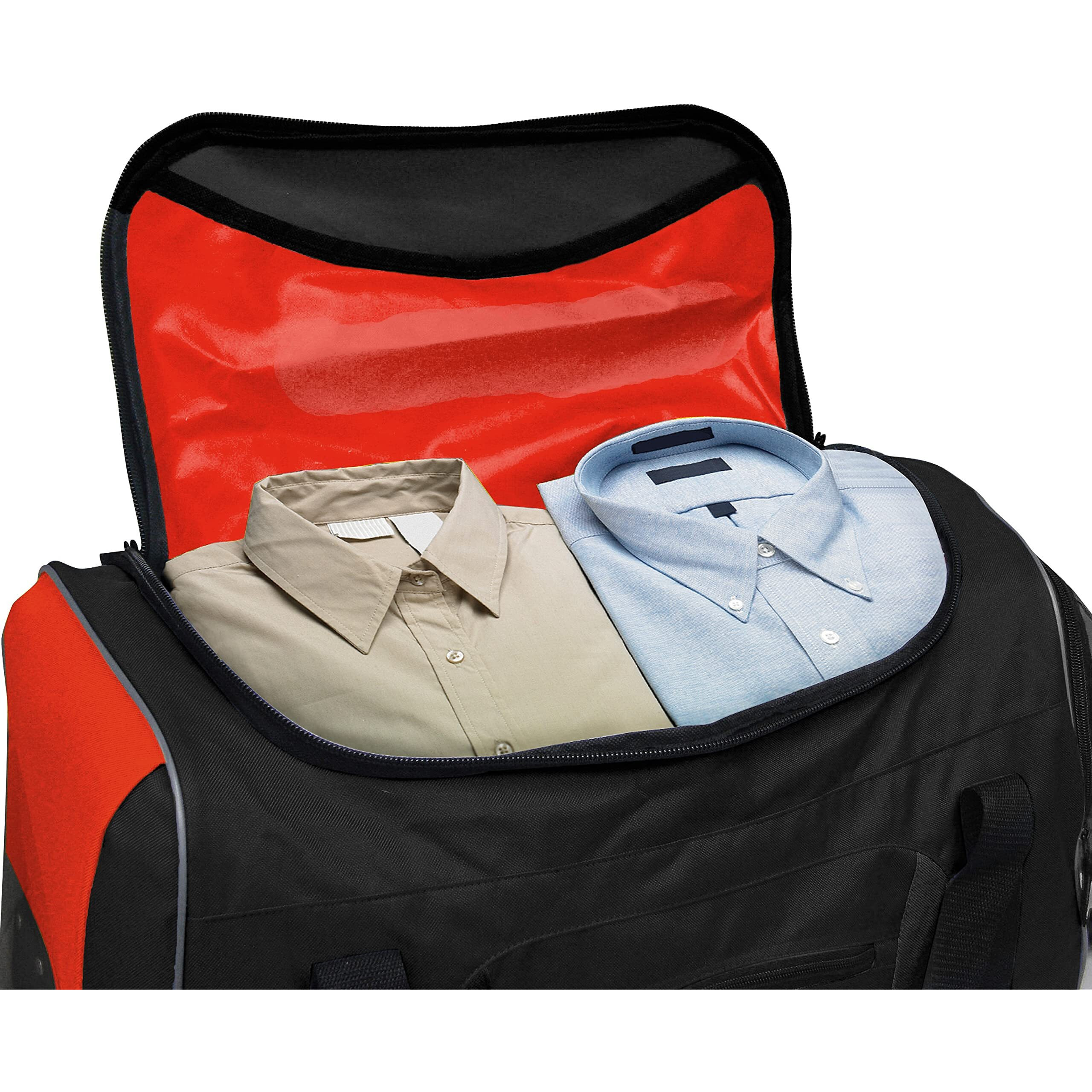 Travelers Club Adventure Rolling Travel Duffel Bag, Red, 36-Inch