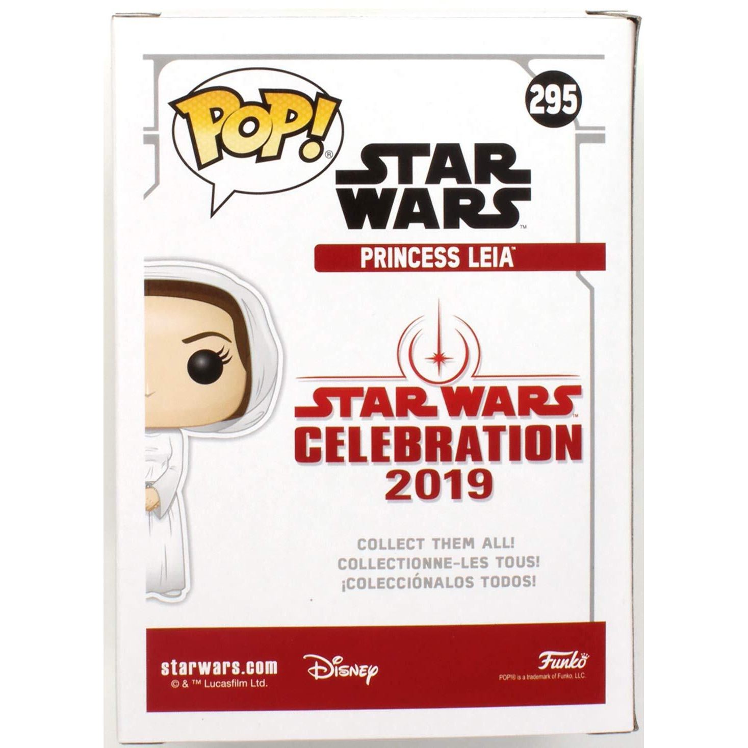 Pop Funko Star Wars Celebration (Gold Chrome) Princess Leia 295 - 2019 Star Wars Galactic Convention Exclusive