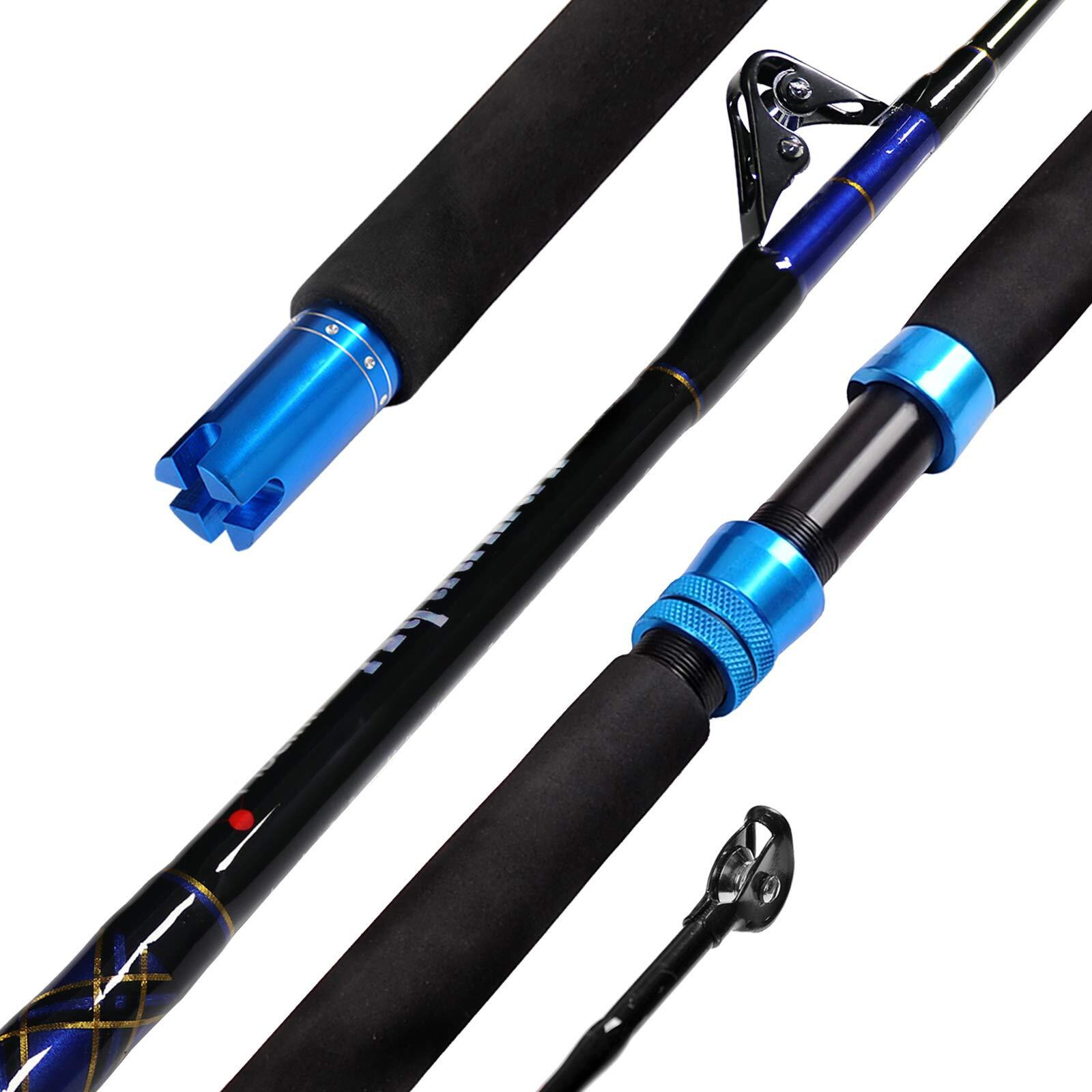 Fiblink 1-Piece Saltwater Offshore Trolling Rod Conventional Boat Rod Carbon Fishing Pole(6 Feet, 30-50 Lb/50-80 Lb/80-120 Lb) (80-120 Pound)