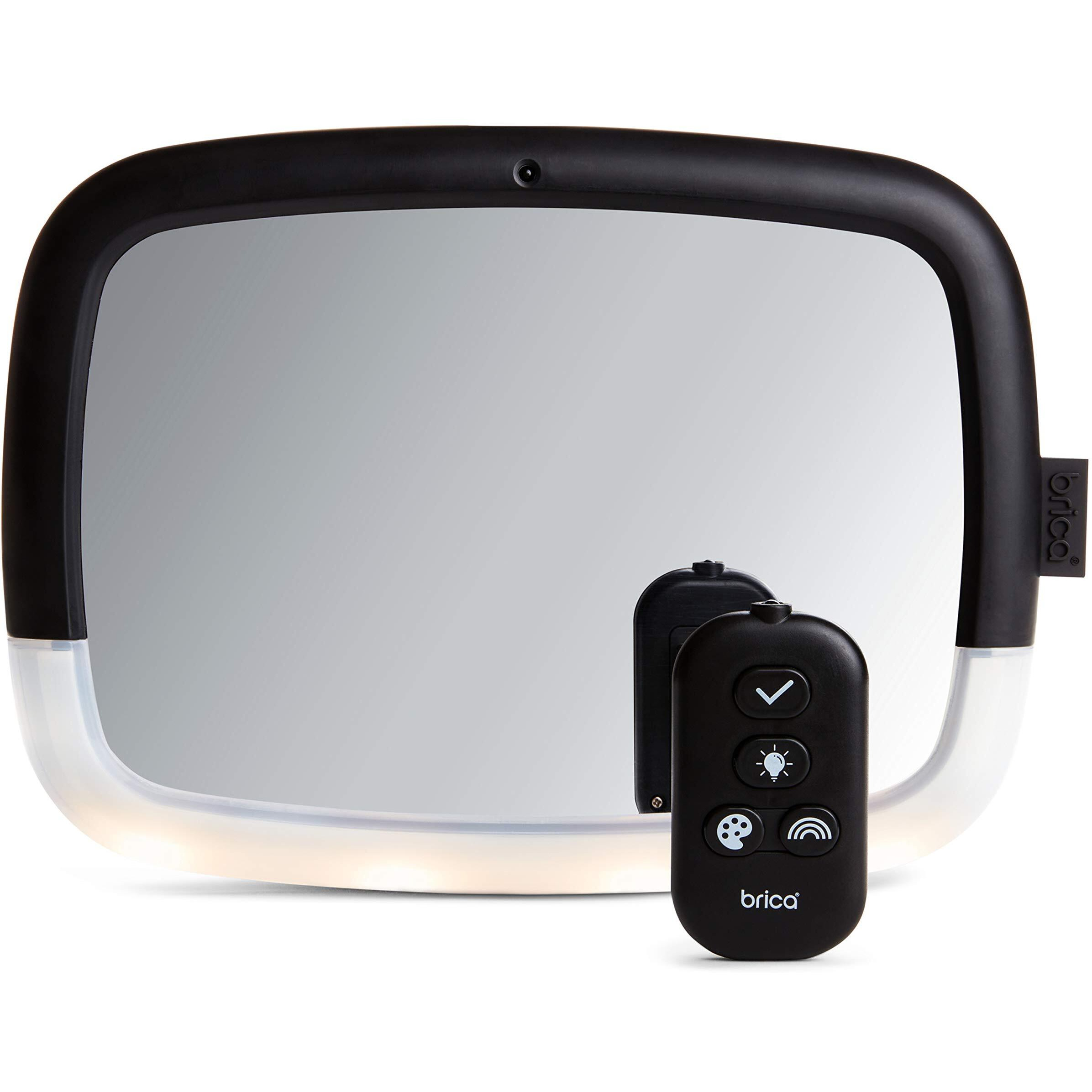 Munchkin Brica Night Light Pivot Baby In-Sight Adjustable Car Mirror, Crash Tested And Shatter Resistant, Black