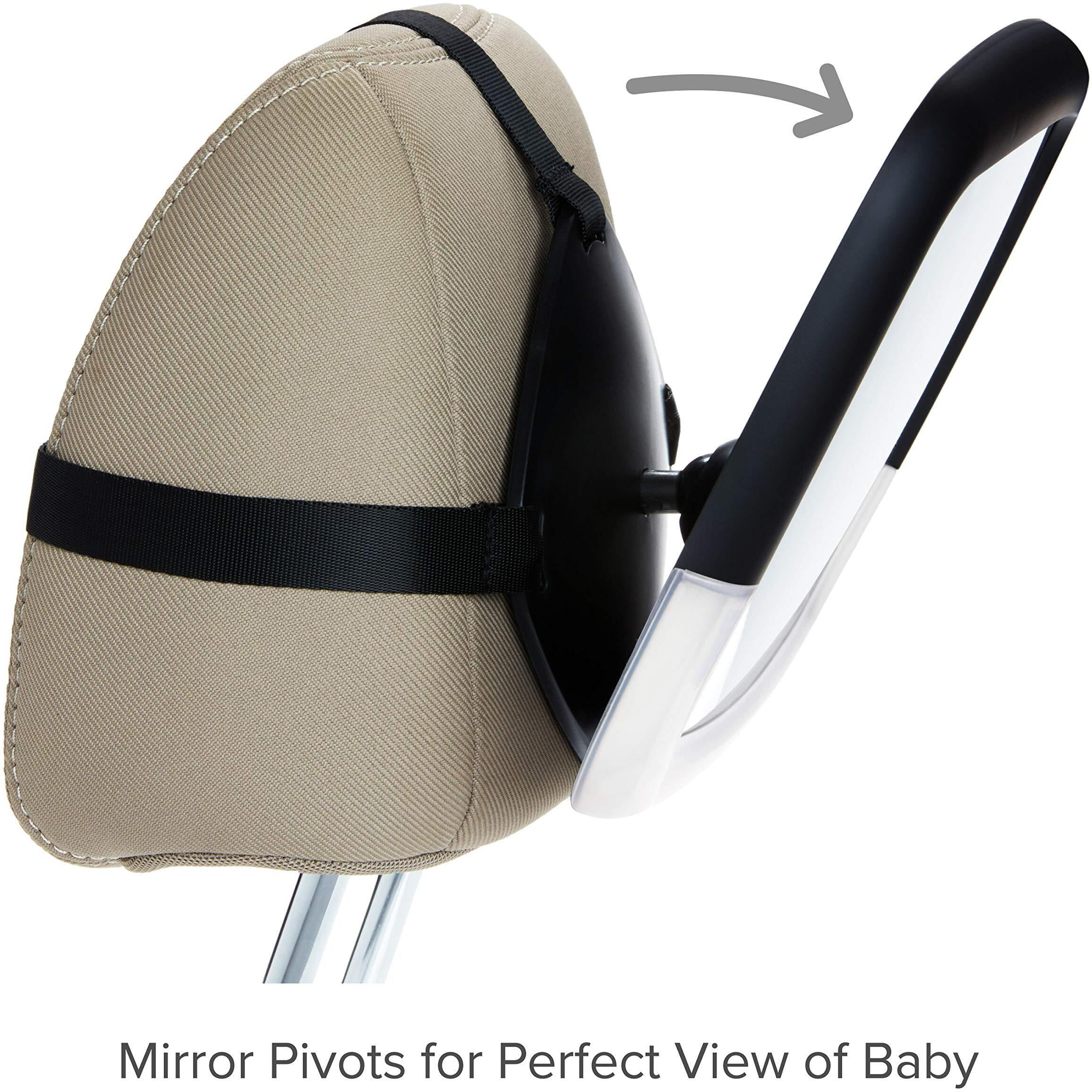 Munchkin Brica Night Light Pivot Baby In-Sight Adjustable Car Mirror, Crash Tested And Shatter Resistant, Black