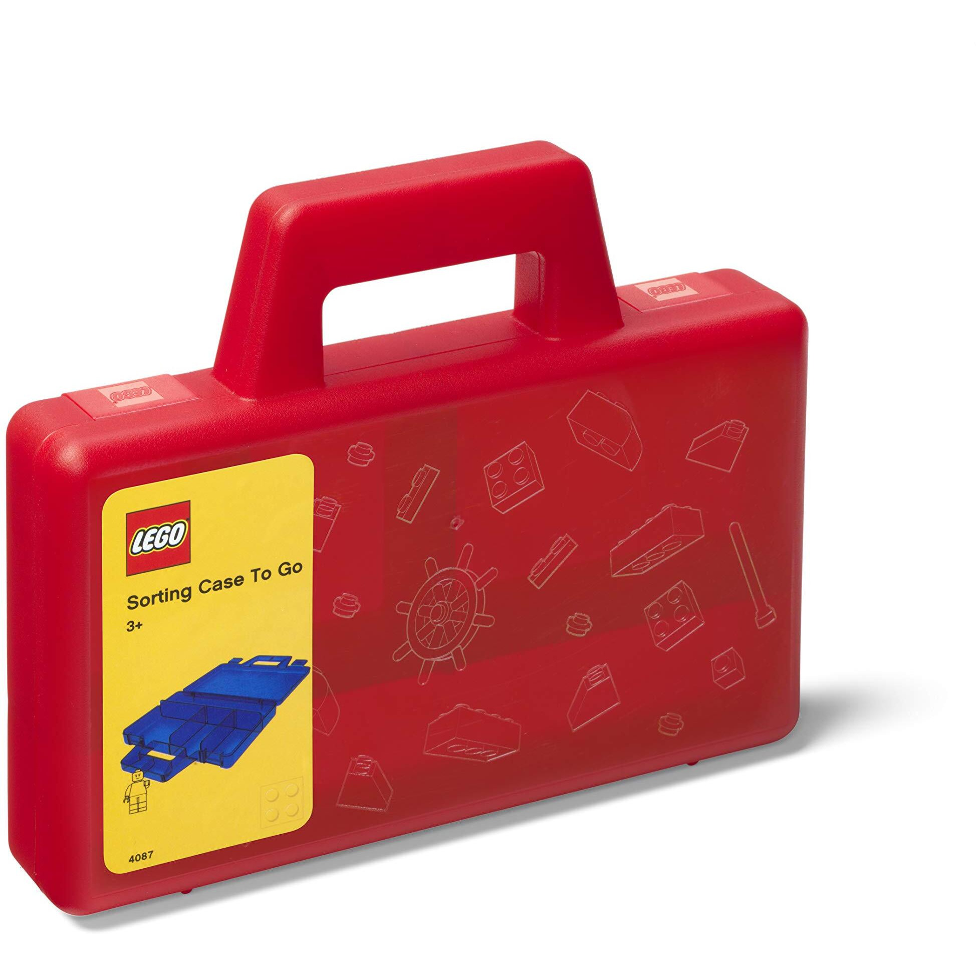 Room Copenhagen, Lego Sorting Box To-Go - Travel Case With Organizing Dividers - Red (40870001)