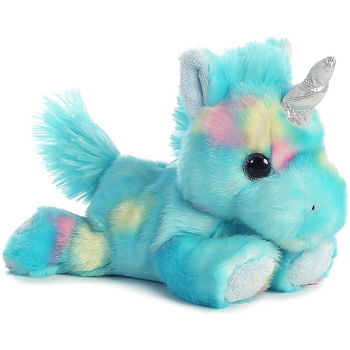 Aurora Bundle Of 2 Stuffed Beanbag Animals - Blueberry Ripple Unicorn & Jelly Roll Unicorn, Blue/Pink, Multicolor