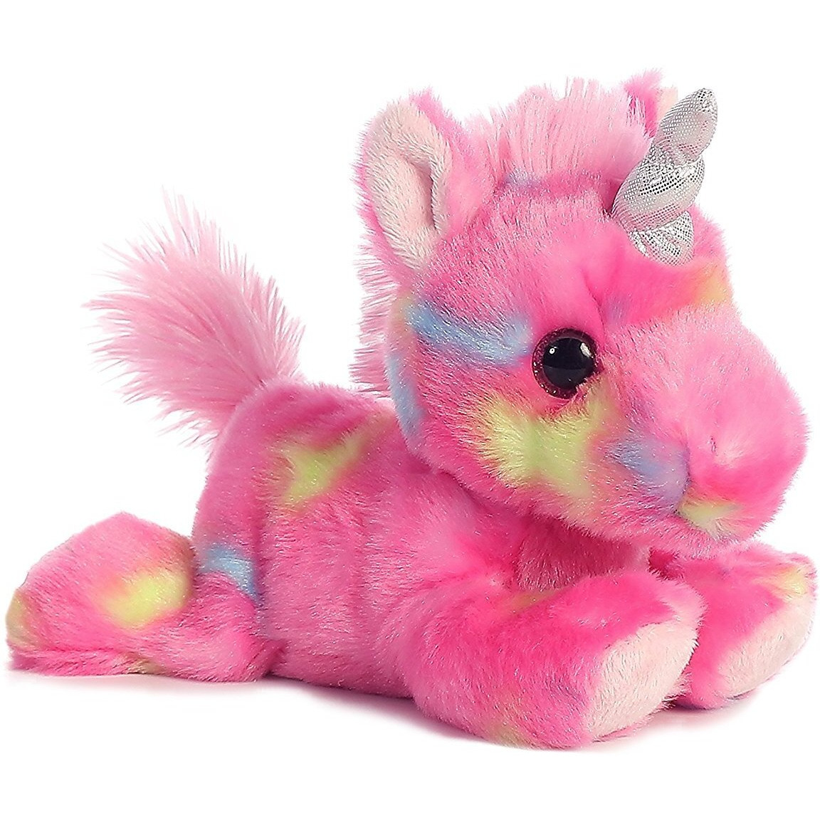 Aurora Bundle Of 2 Stuffed Beanbag Animals - Blueberry Ripple Unicorn & Jelly Roll Unicorn, Blue/Pink, Multicolor