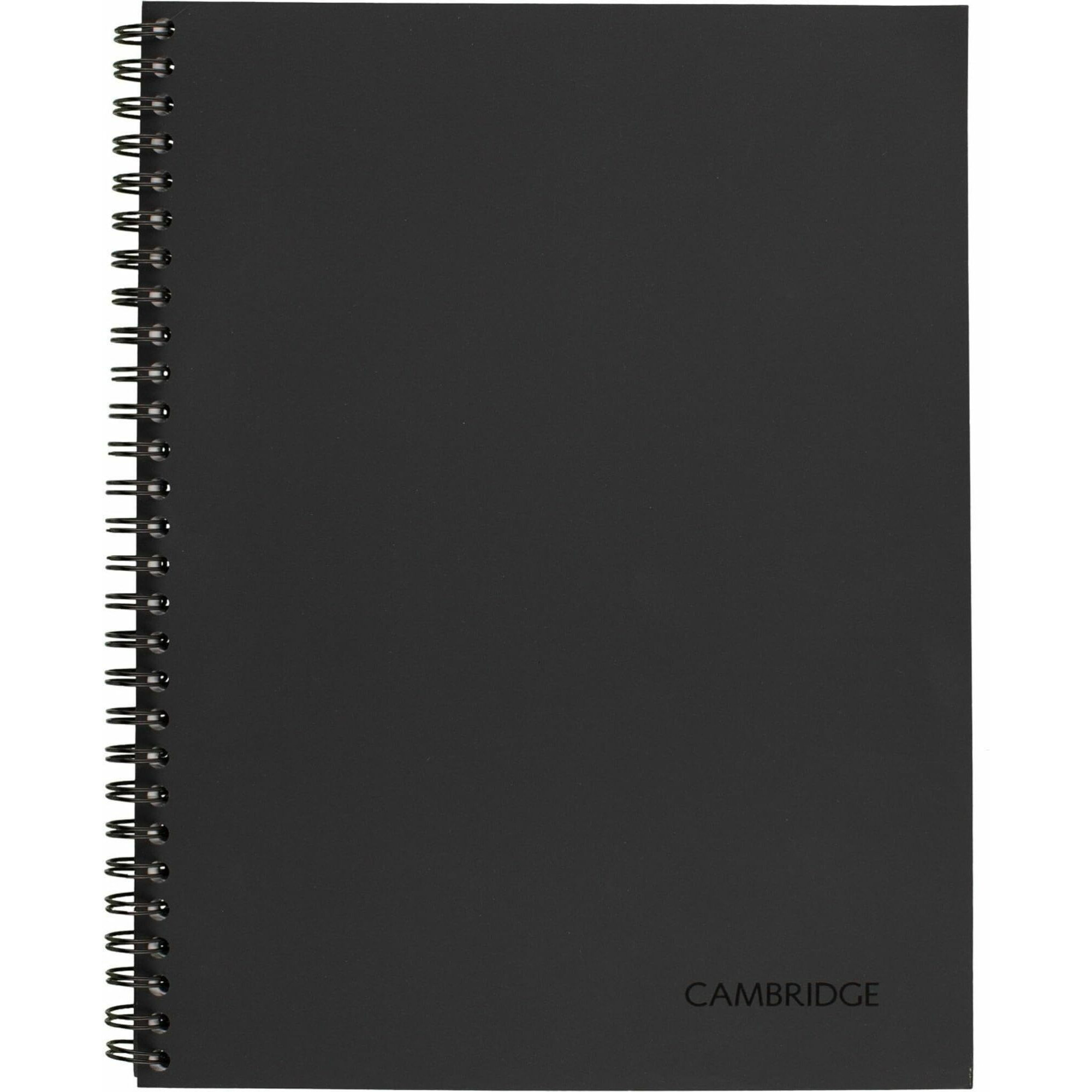 Cambridge Notebook, Business Notebook, 6-5/8"" X 9-1/2   , 80 Sheets, Ruled, Meeting Notes, Flexible Cover, Wirebound, Gray (06982)