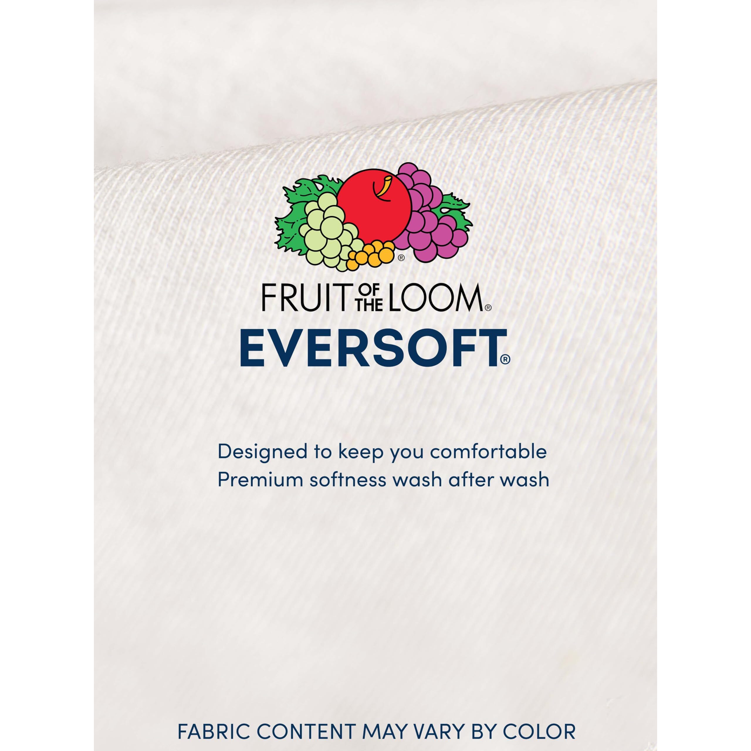 Fruit Of The Loom Mens Eversoft Cotton Stay Tucked V-Neck T-Shirt, Regular - White 6 Pack, Medium Us