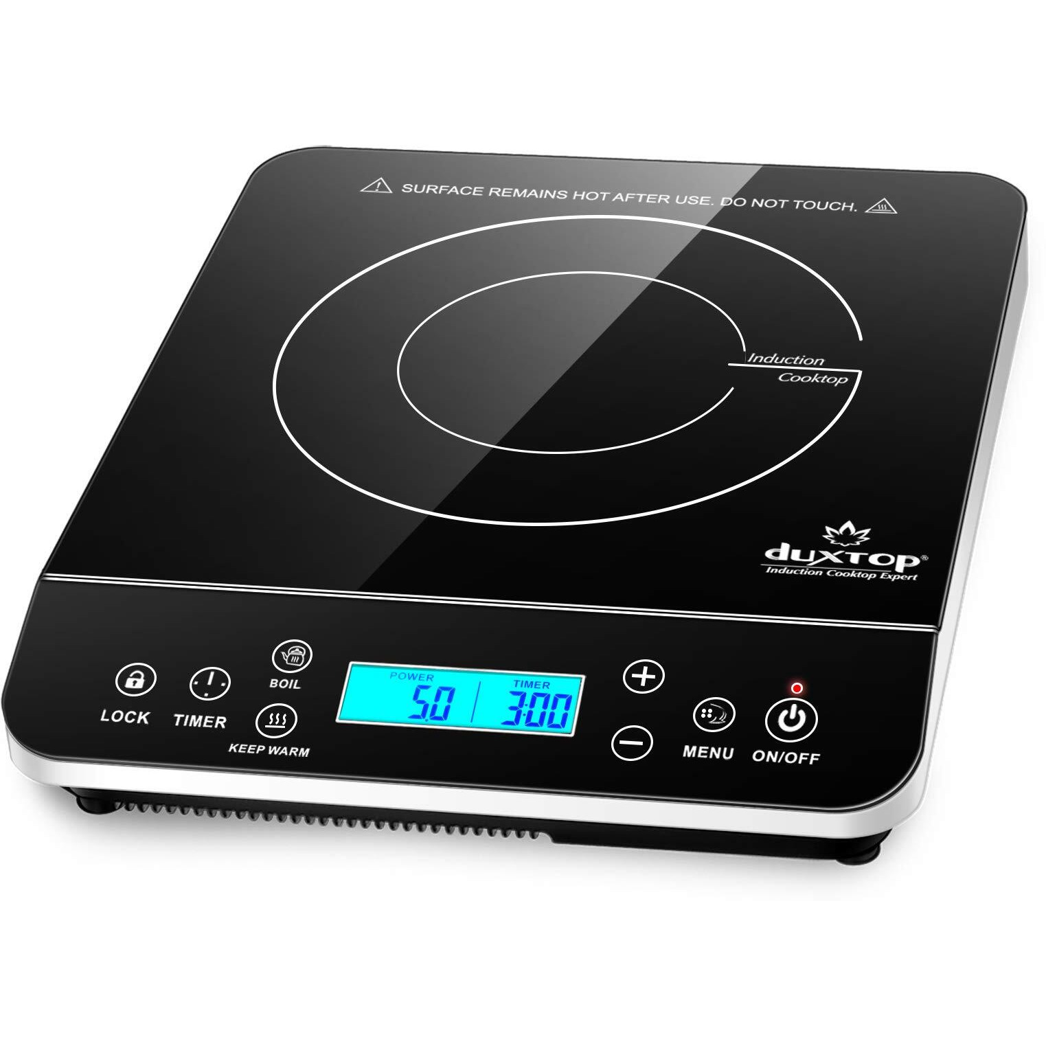 Duxtop Portable Induction Cooktop Burner, Induction Hot Plate With Lcd Sensor Touch 1800 Watts, Silver 9600Ls/Bt-200Dz