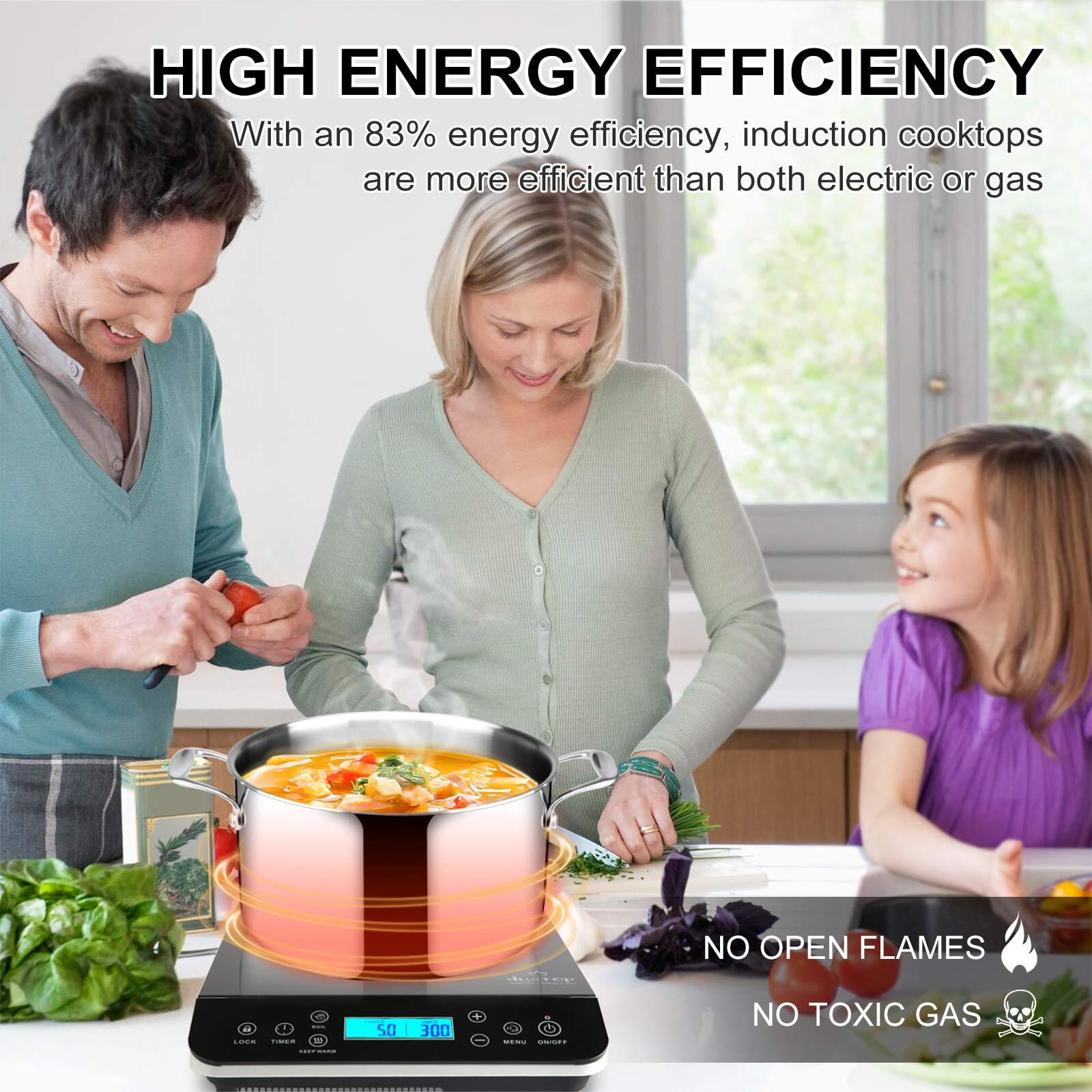 Duxtop Portable Induction Cooktop Burner, Induction Hot Plate With Lcd Sensor Touch 1800 Watts, Silver 9600Ls/Bt-200Dz