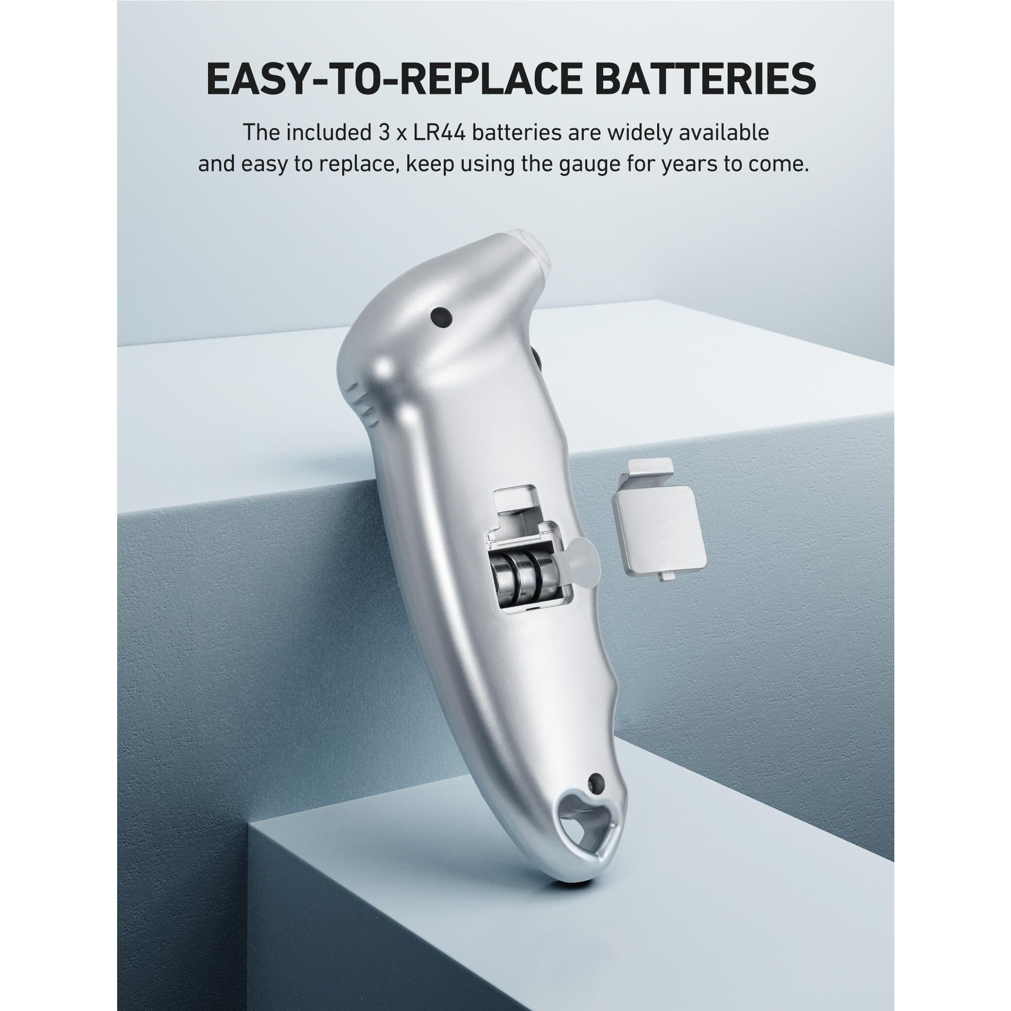 Astroai 3 Pack Digital Tire Pressure Gauge 150 Psi 4 Settings For Car Truck Bicycle With Backlit Lcd And Non-Slip Grip, Silver