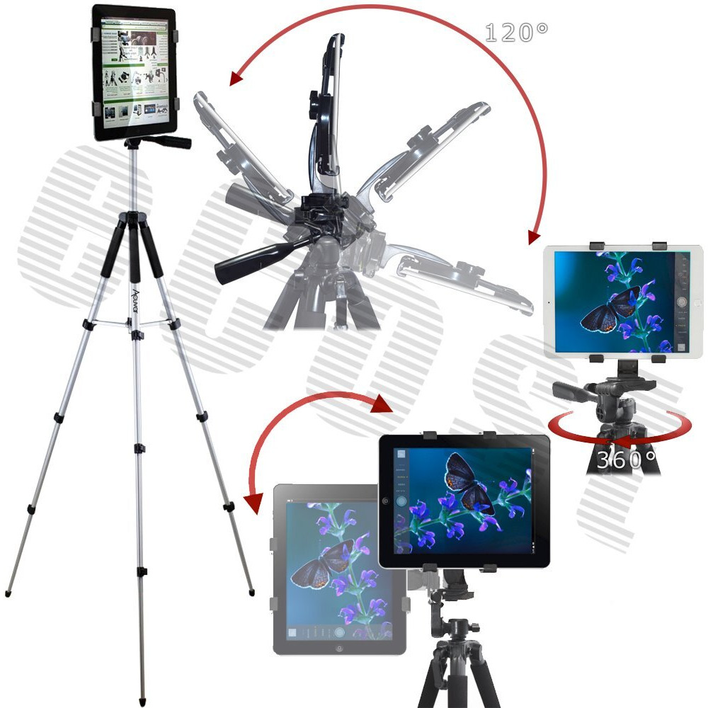 Acuvar 57"" Inch Pro Series Tripod, Tablet Mount, Wireless Shutter Remote For Ipad, Ipad Air, Ipad Mini, Most Other Tablets
